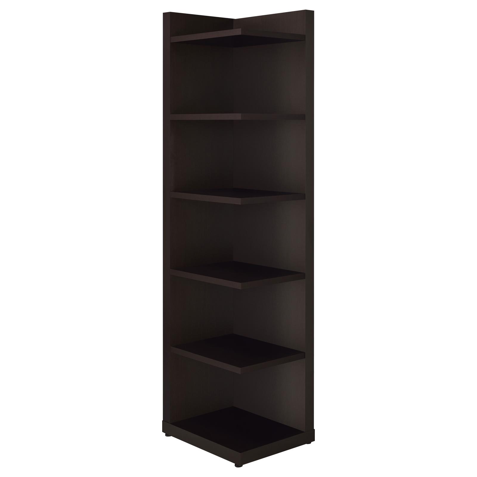 Cappuccino 6-tier Corner Bookcase