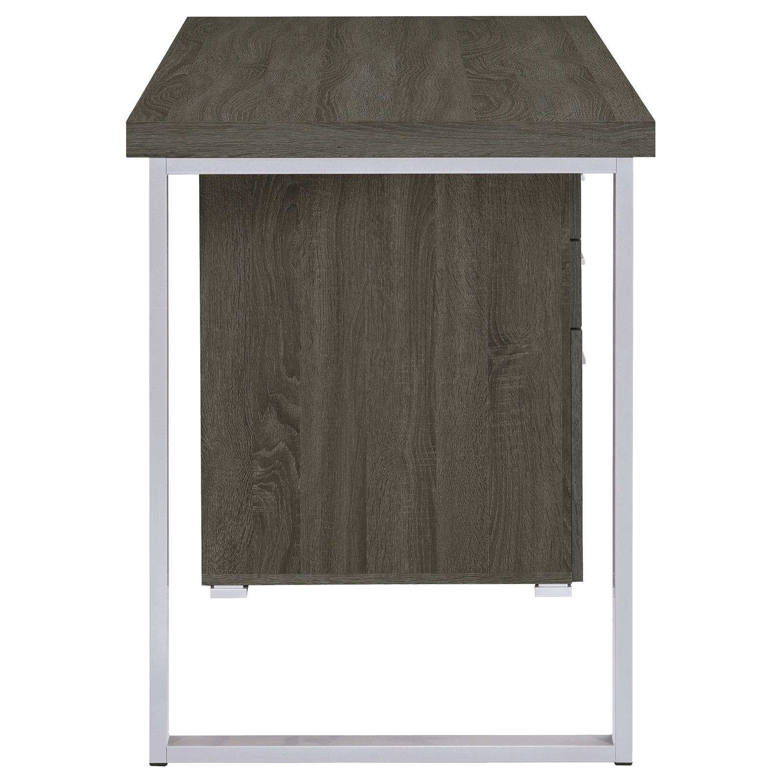 Weathered Grey 3-drawer Reversible Office Desk