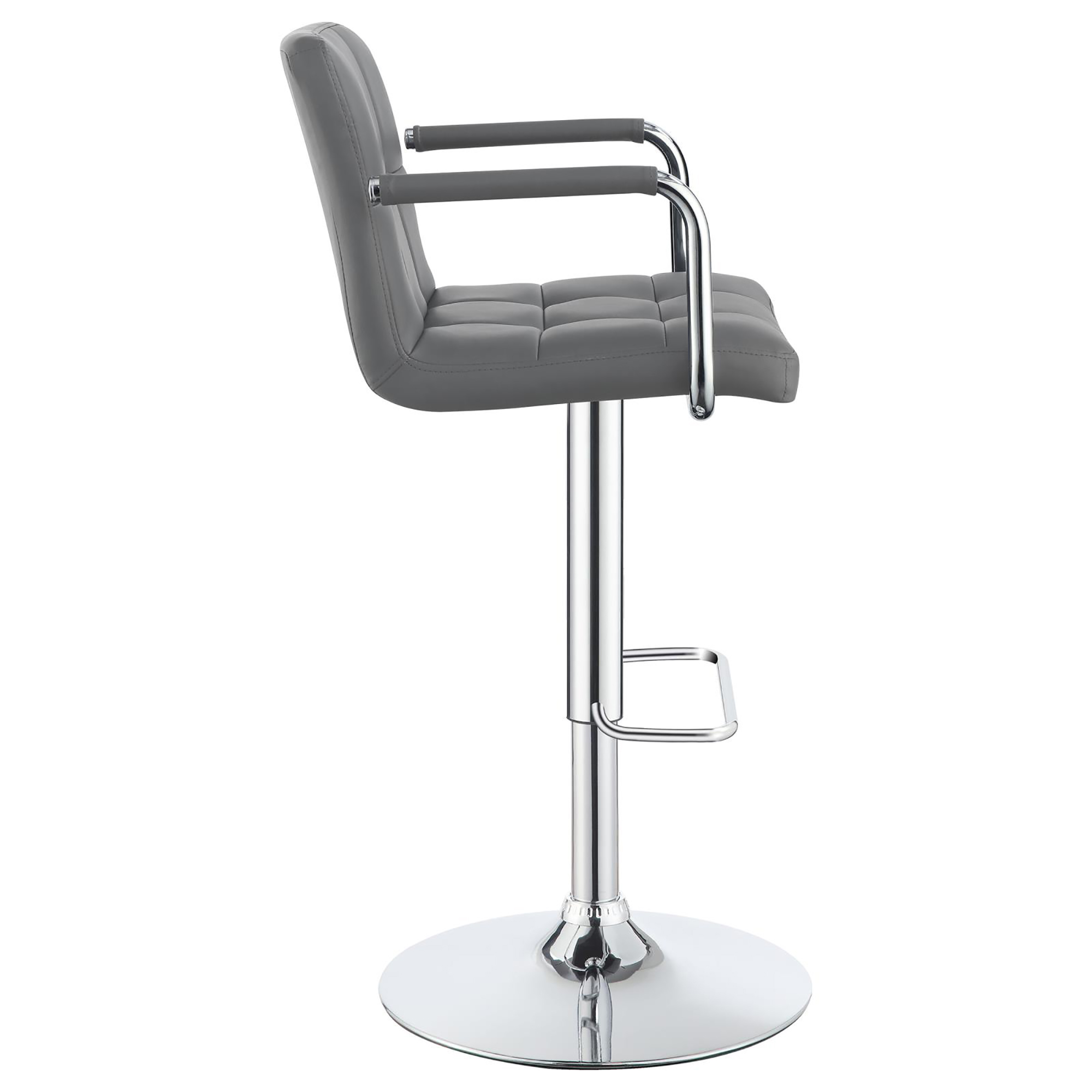 Grey and Chrome Adjustable Bar Stool