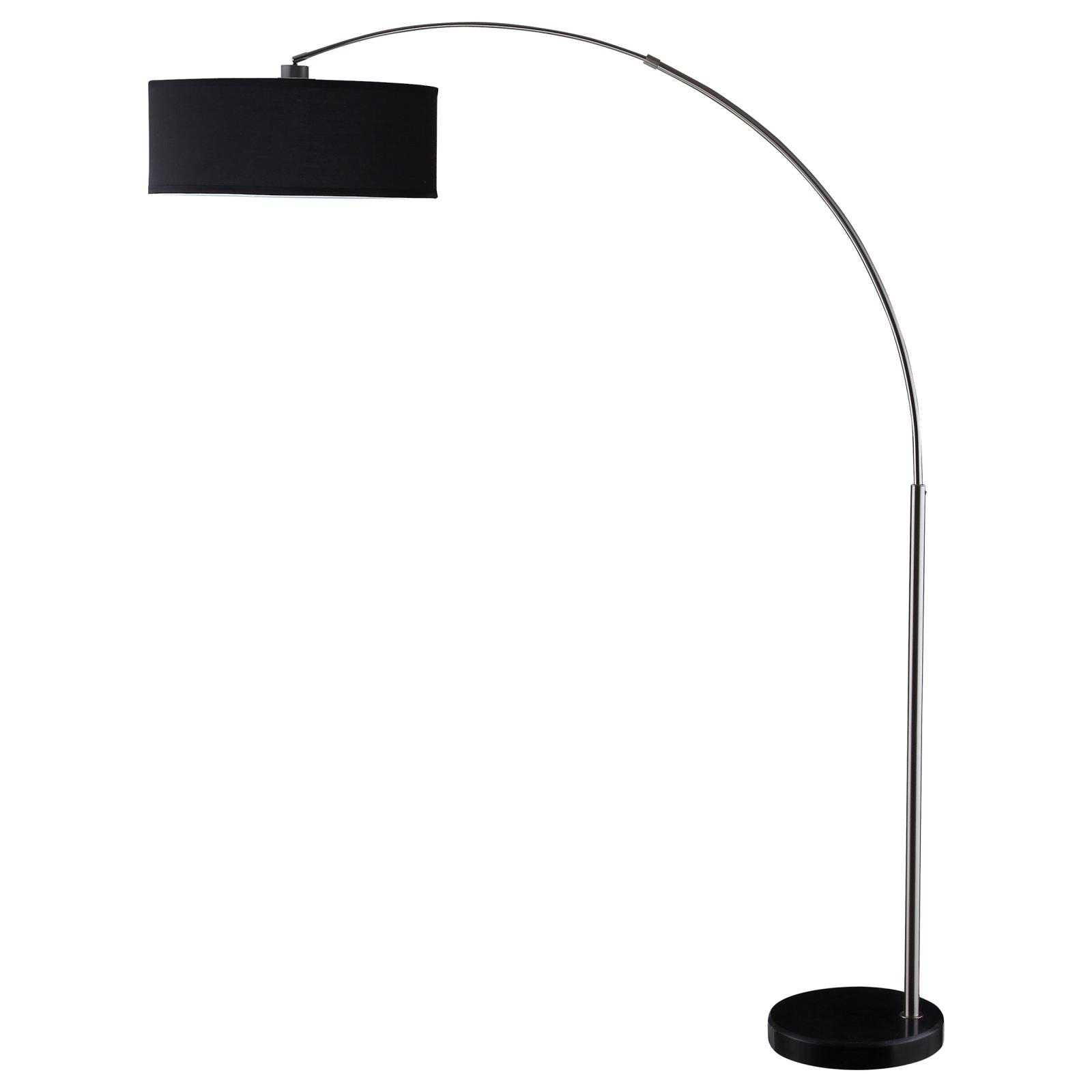 Black and Chrome Arc Floor Lamp