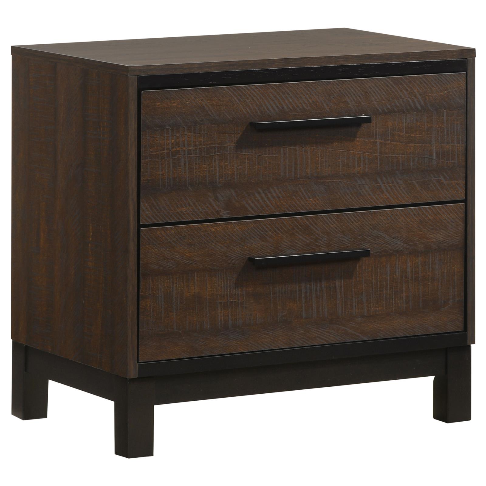 Rustic Tobacco and Dark Bronze 2-drawer Nightstand