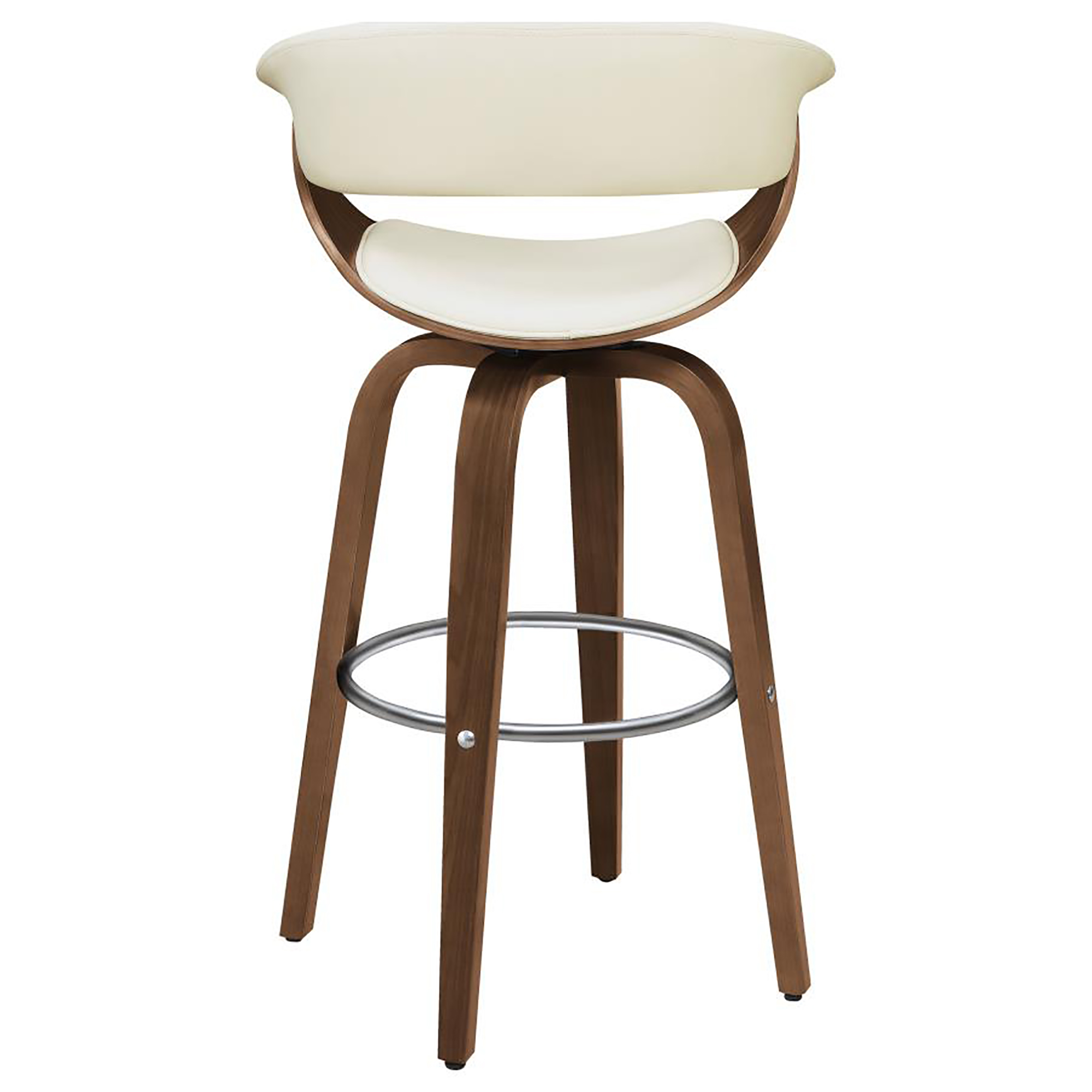 Walnut and Ecru Swivel Bar Stool