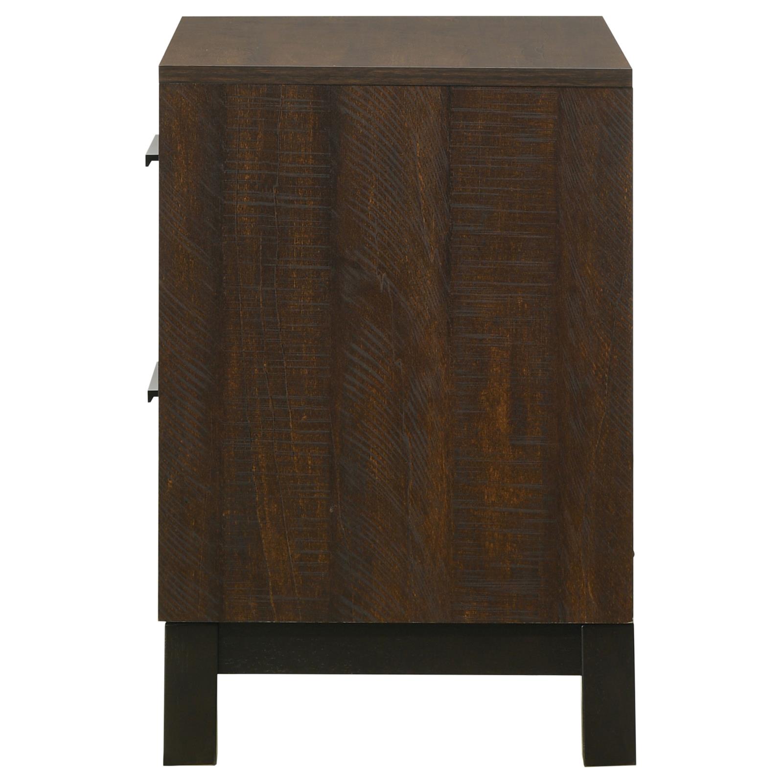 Rustic Tobacco and Dark Bronze 2-drawer Nightstand