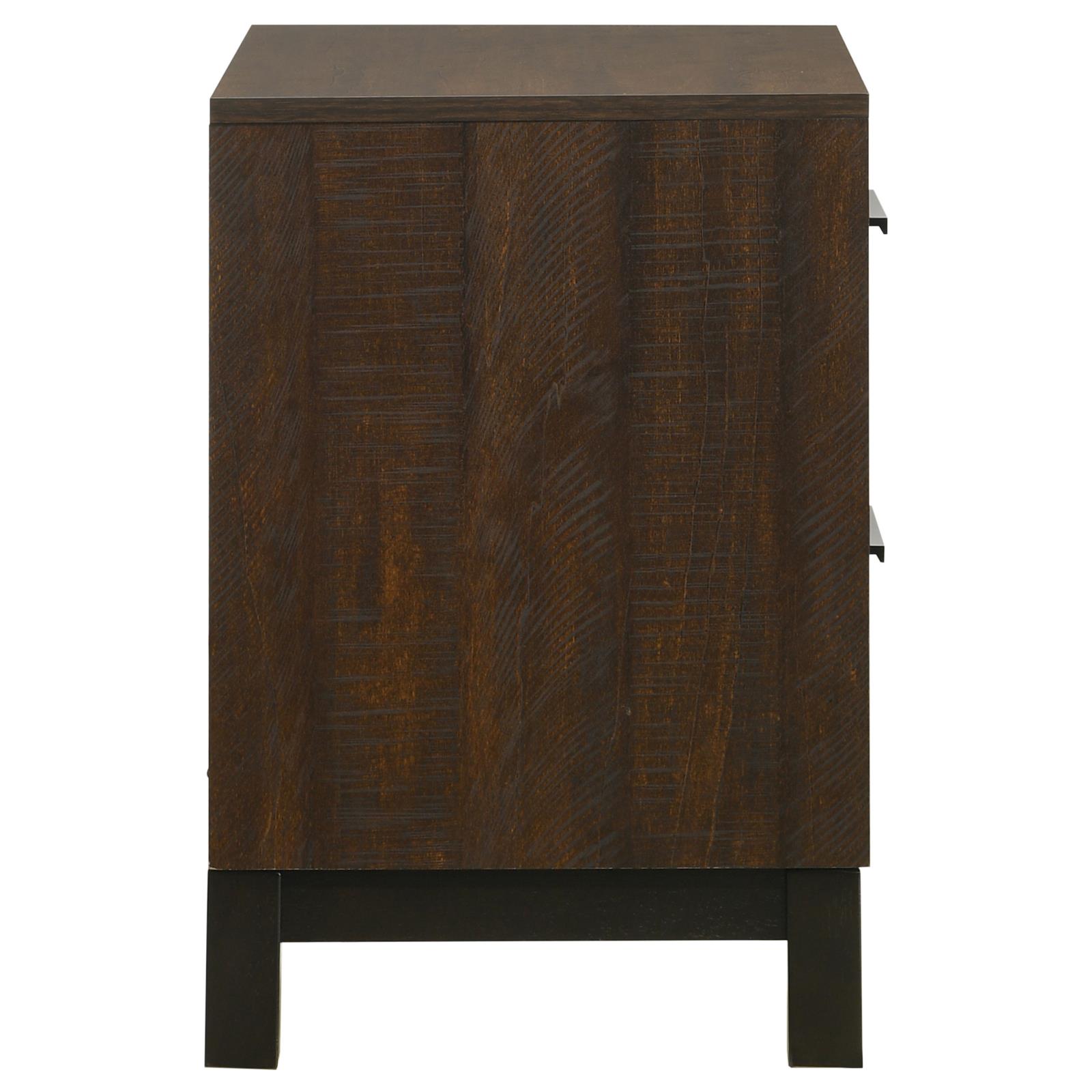 Rustic Tobacco and Dark Bronze 2-drawer Nightstand