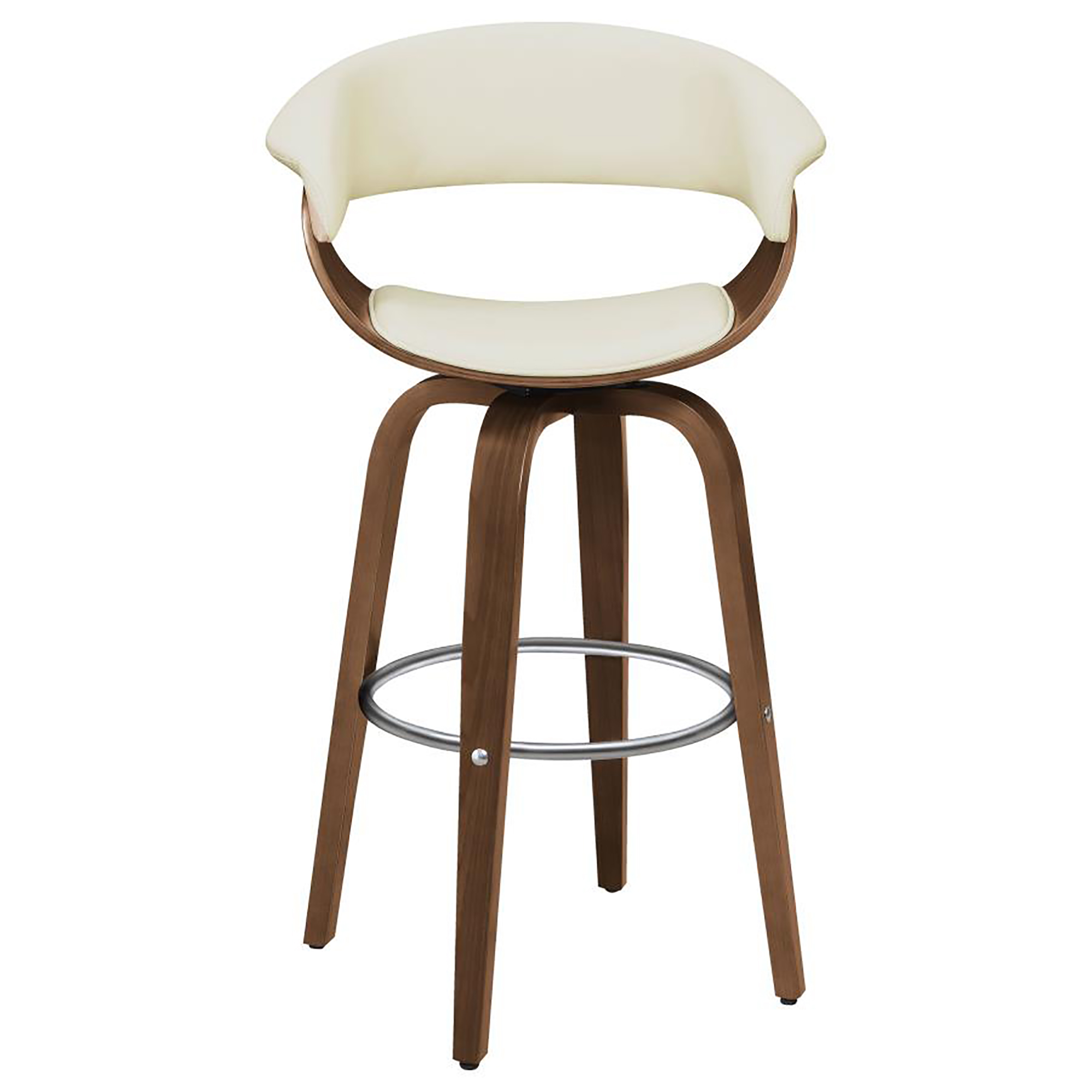 Walnut and Ecru Swivel Bar Stool