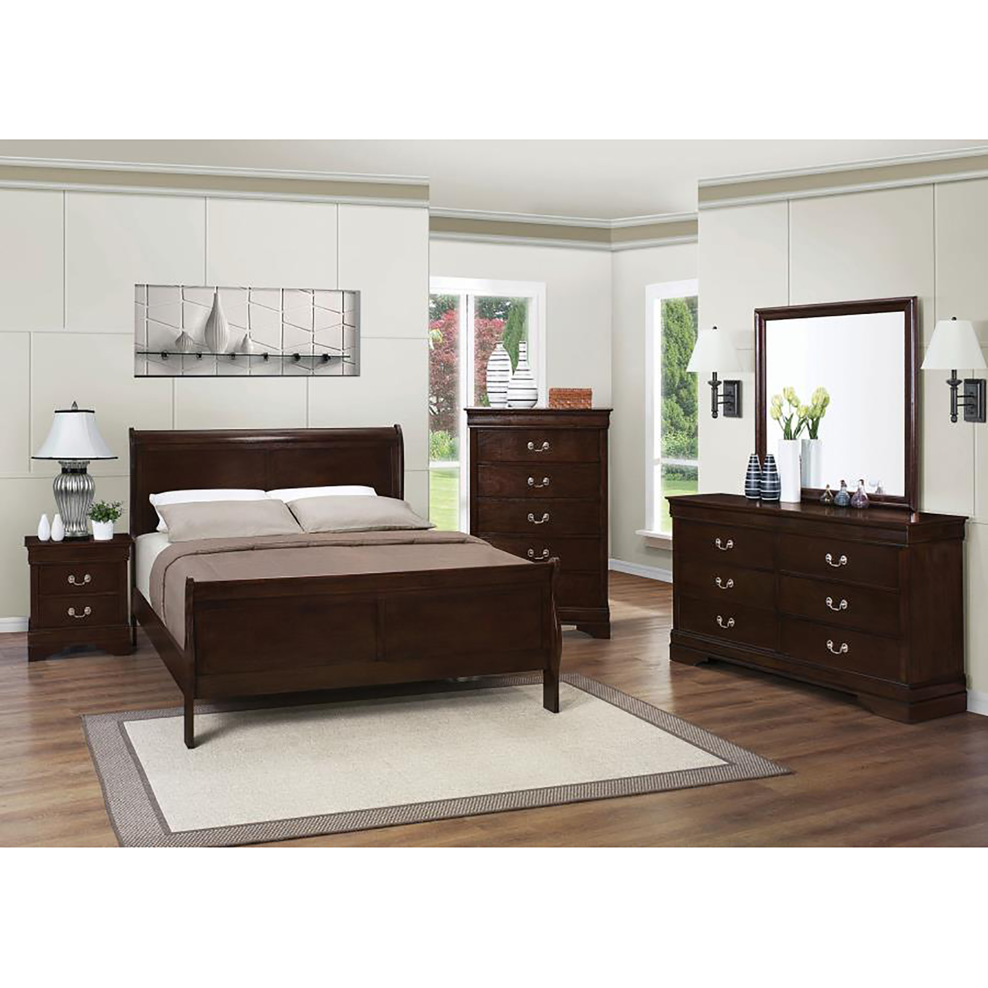 Cappuccino Queen Sleigh Bed