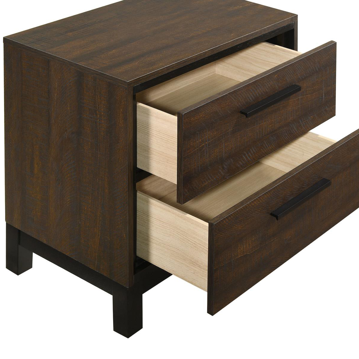 Rustic Tobacco and Dark Bronze 2-drawer Nightstand