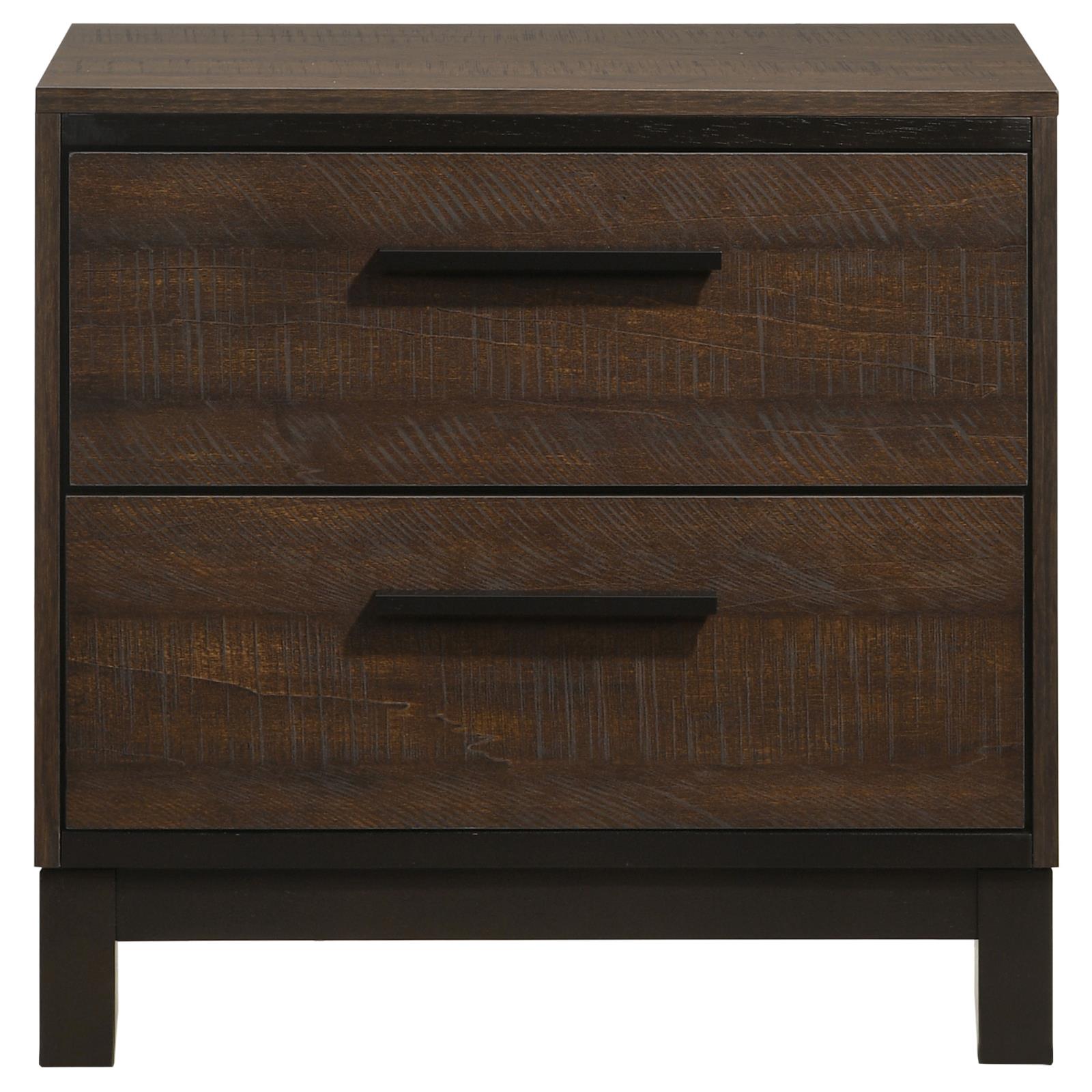 Rustic Tobacco and Dark Bronze 2-drawer Nightstand