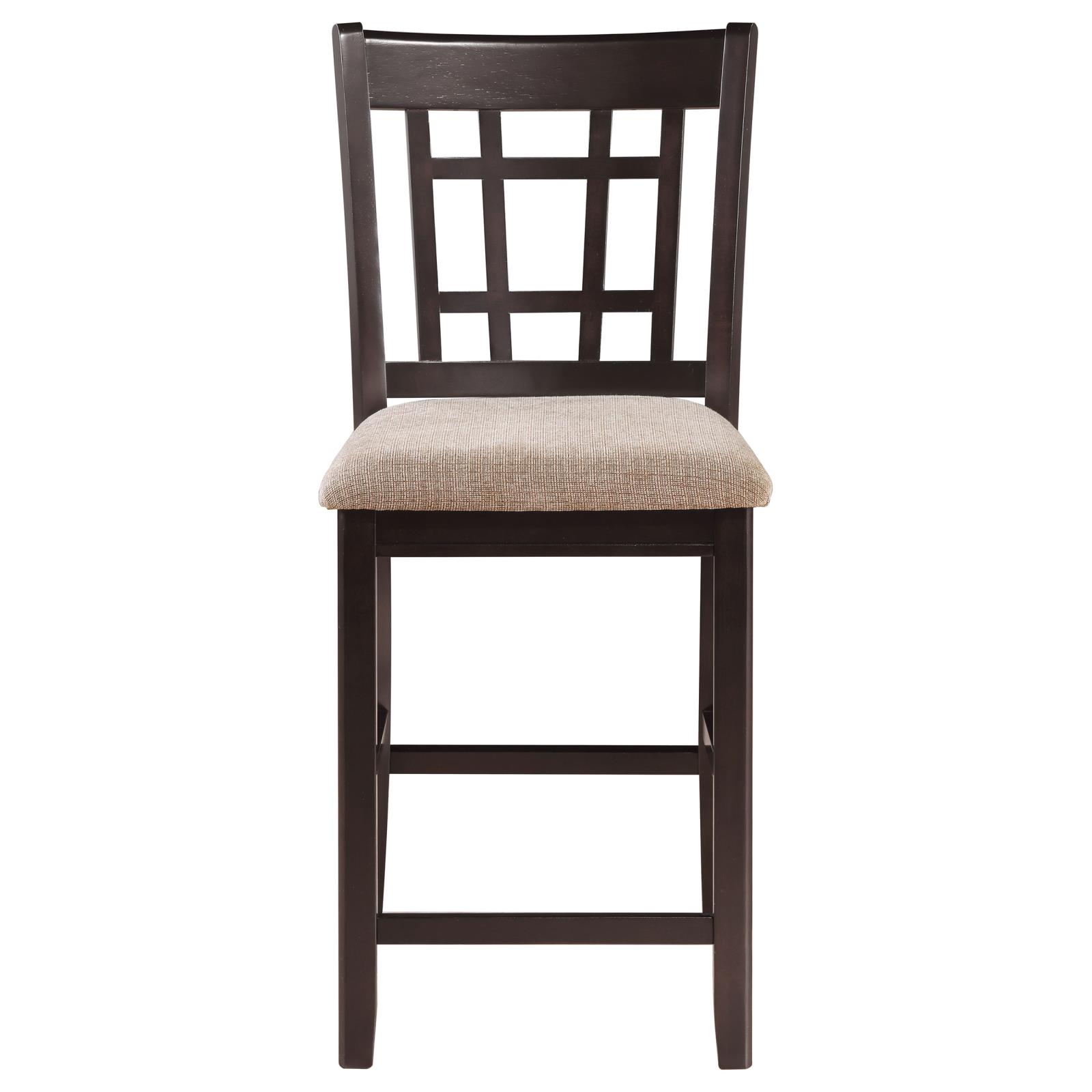 Tan and Espresso Lattice Back Counter Height Stools (Set of 2)