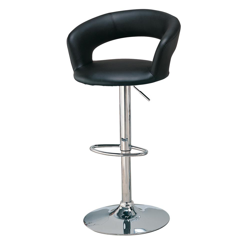 Black and Chrome Adjustable Bar Stool