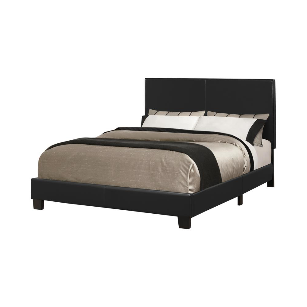 Black Upholstered Full Platform Bed