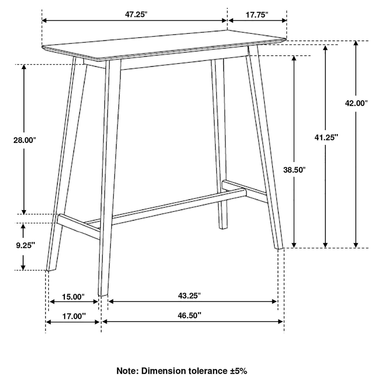 Walnut Rectangular Bar Table