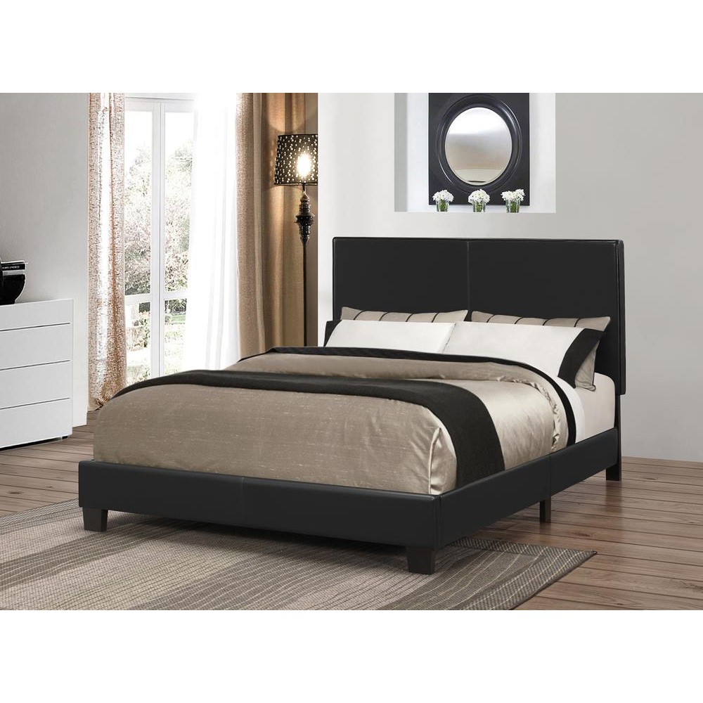 Black Upholstered Full Platform Bed