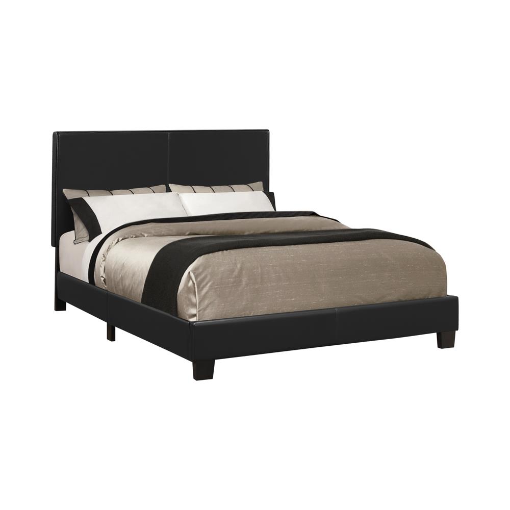 Black Upholstered Full Platform Bed