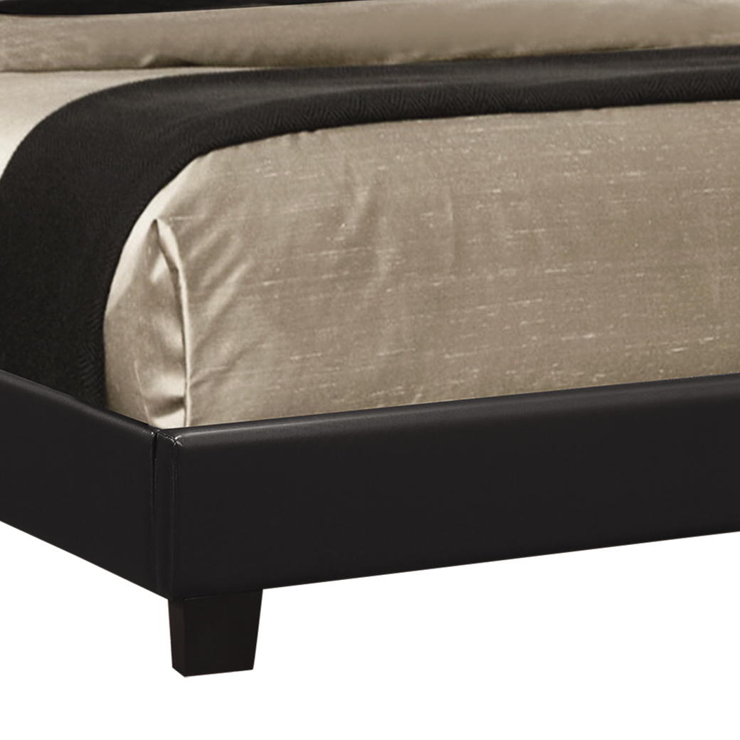 Black Upholstered Full Platform Bed