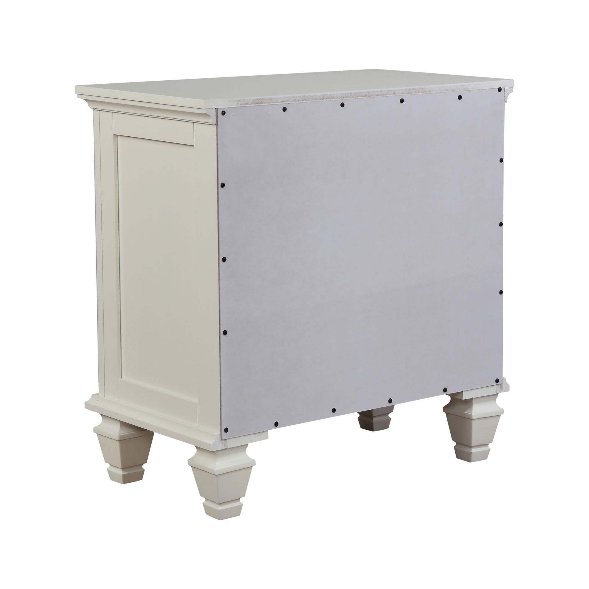 Cream White 3-drawer Nightstand with Pull Out Tray