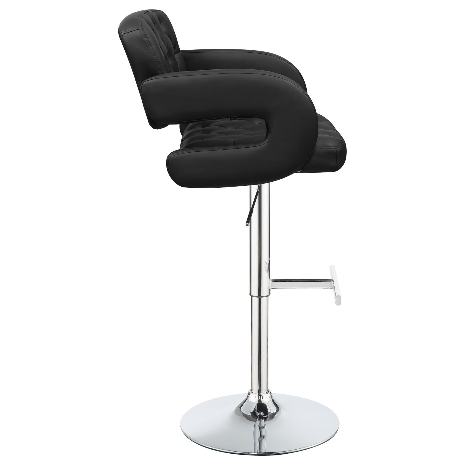 Black and Chrome Adjustable Bar Stool