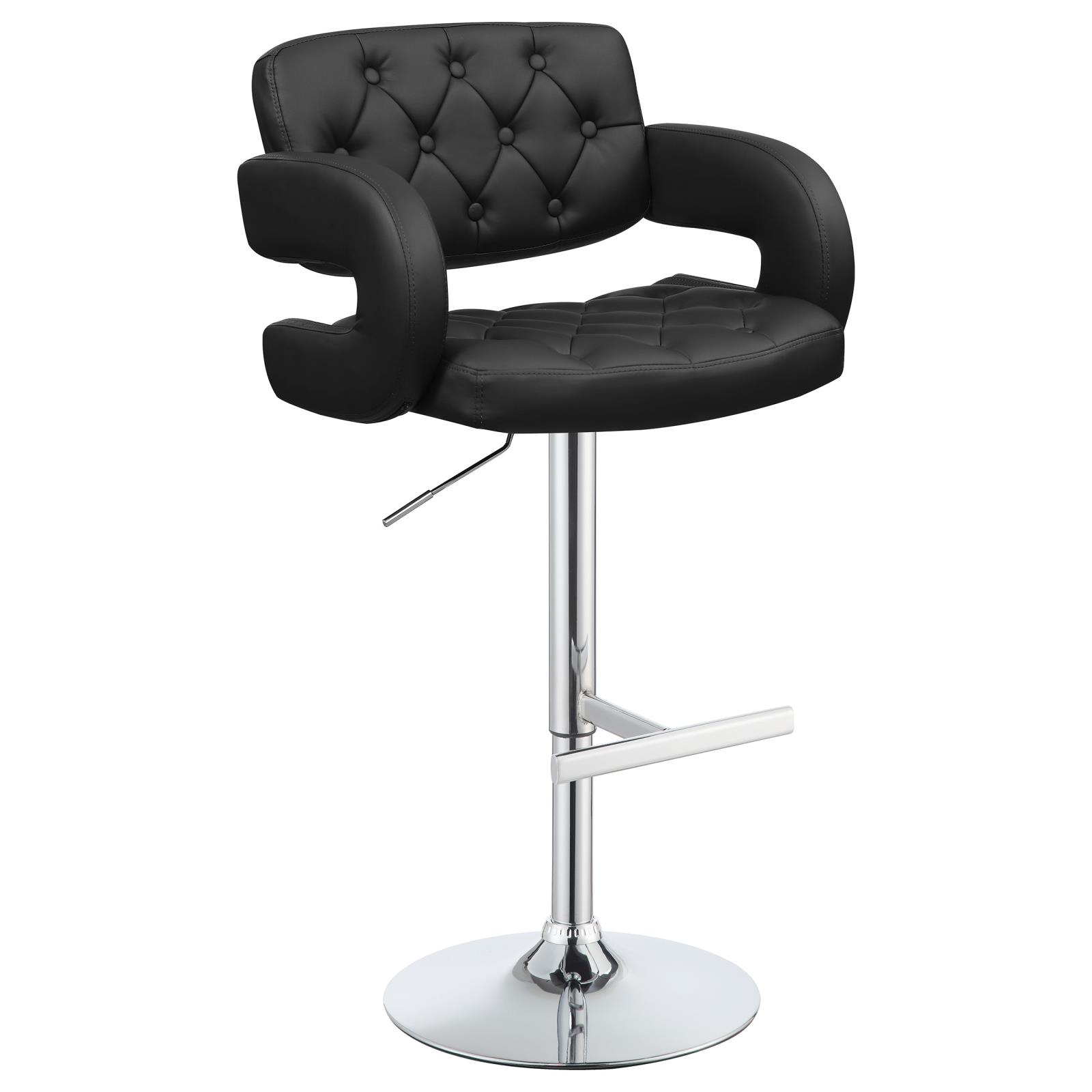 Black and Chrome Adjustable Bar Stool