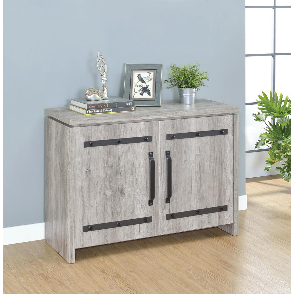 Grey Driftwood 2-door Accent Cabinet