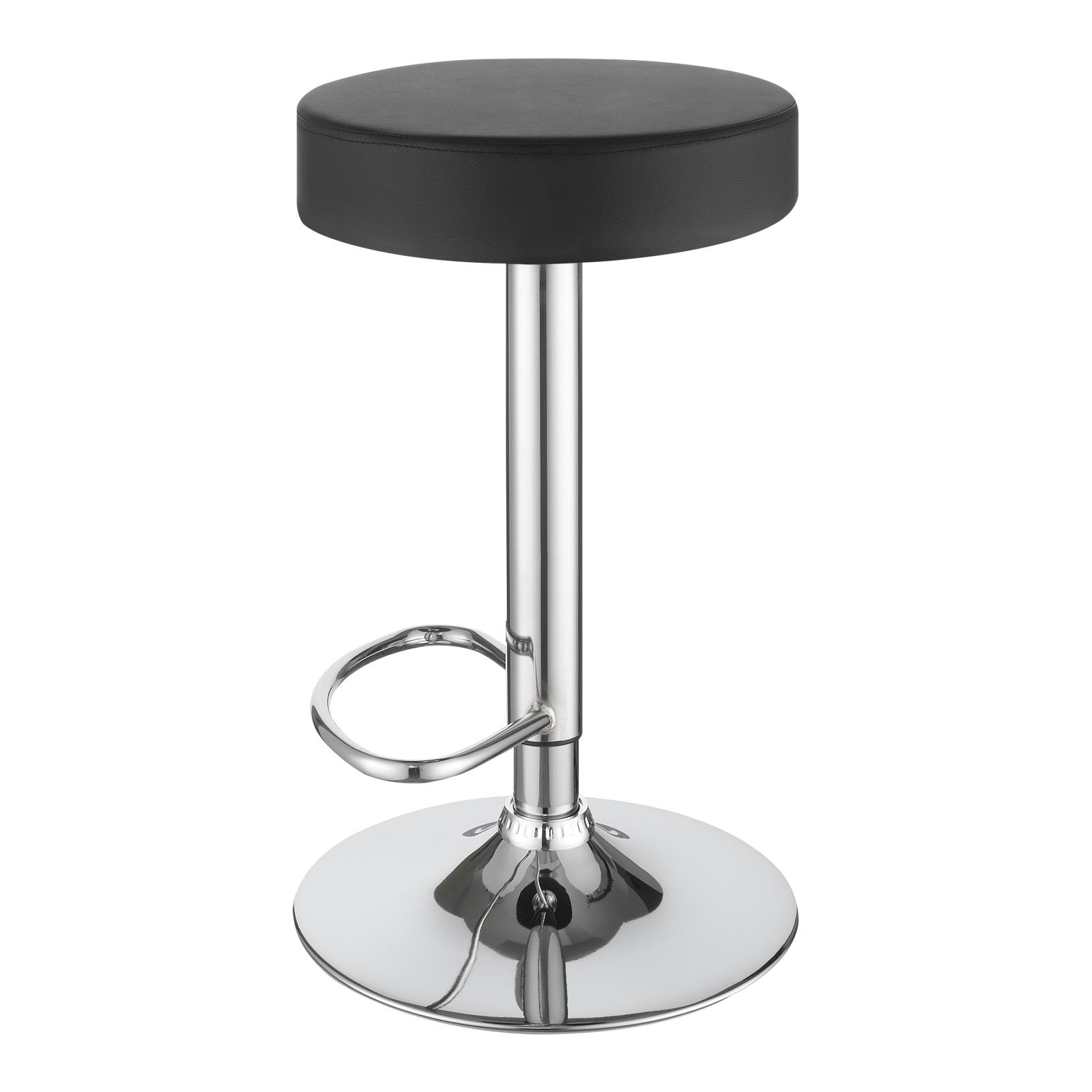 Black and Chrome Adjustable Hydraulic Bar Stool