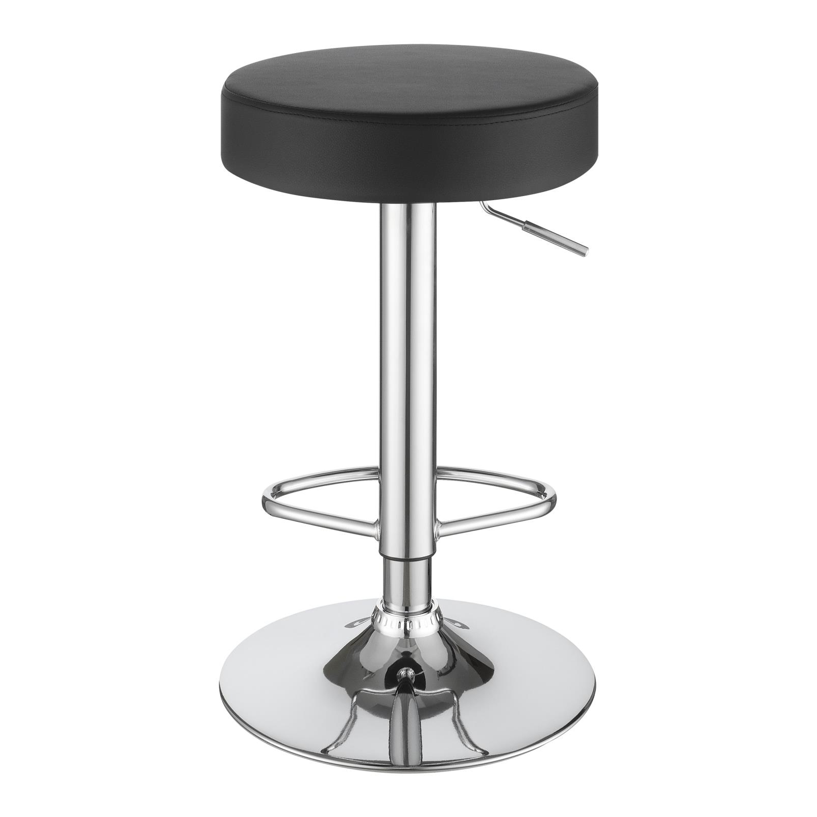 Black and Chrome Adjustable Hydraulic Bar Stool