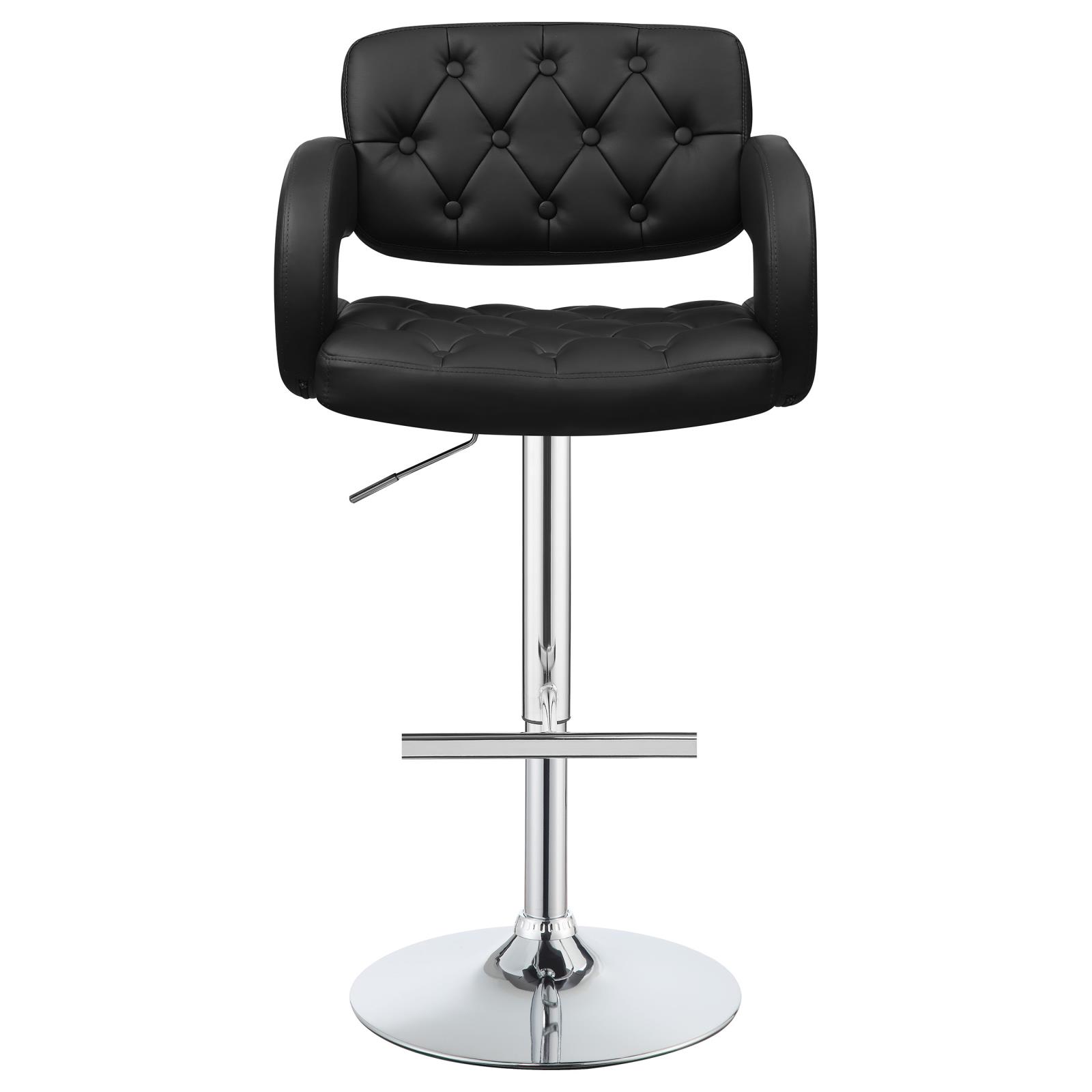 Black and Chrome Adjustable Bar Stool