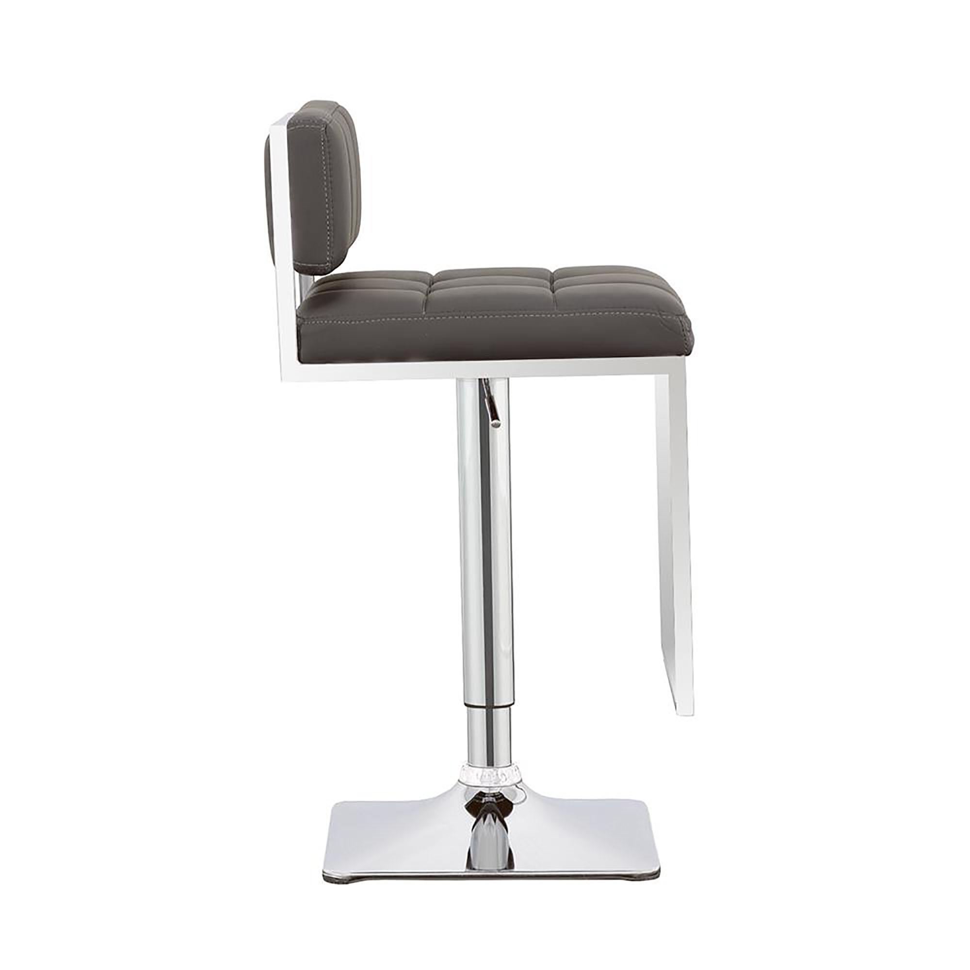 Grey and Chrome Adjustable Bar Stool