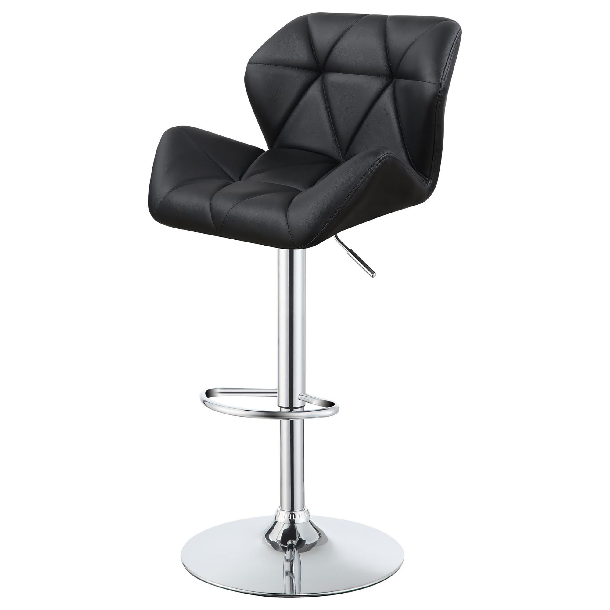 Chrome and Black Adjustable Bar Stool (Set of 2)