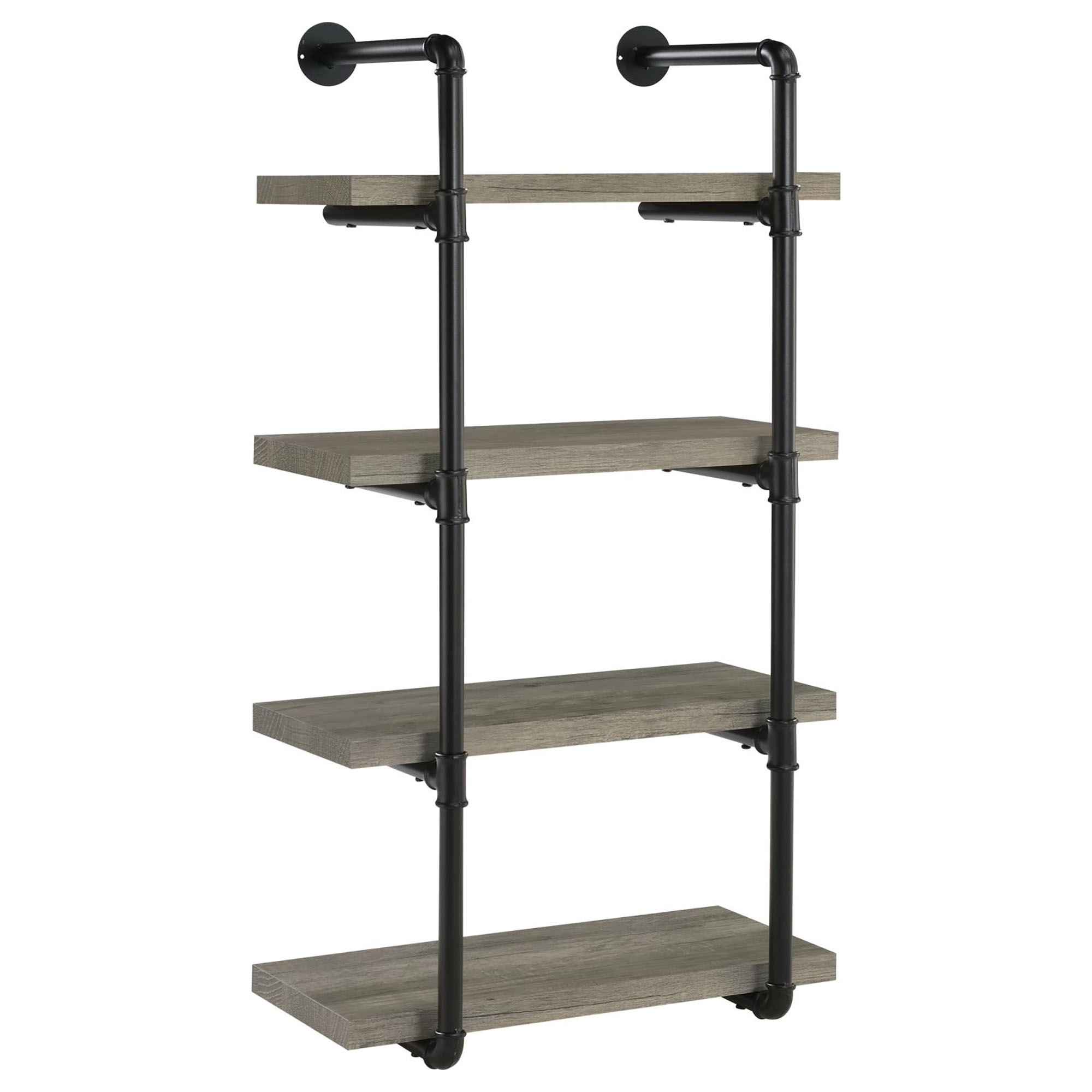 Black and Grey Driftwood Metal 24-inch Wall Shelf