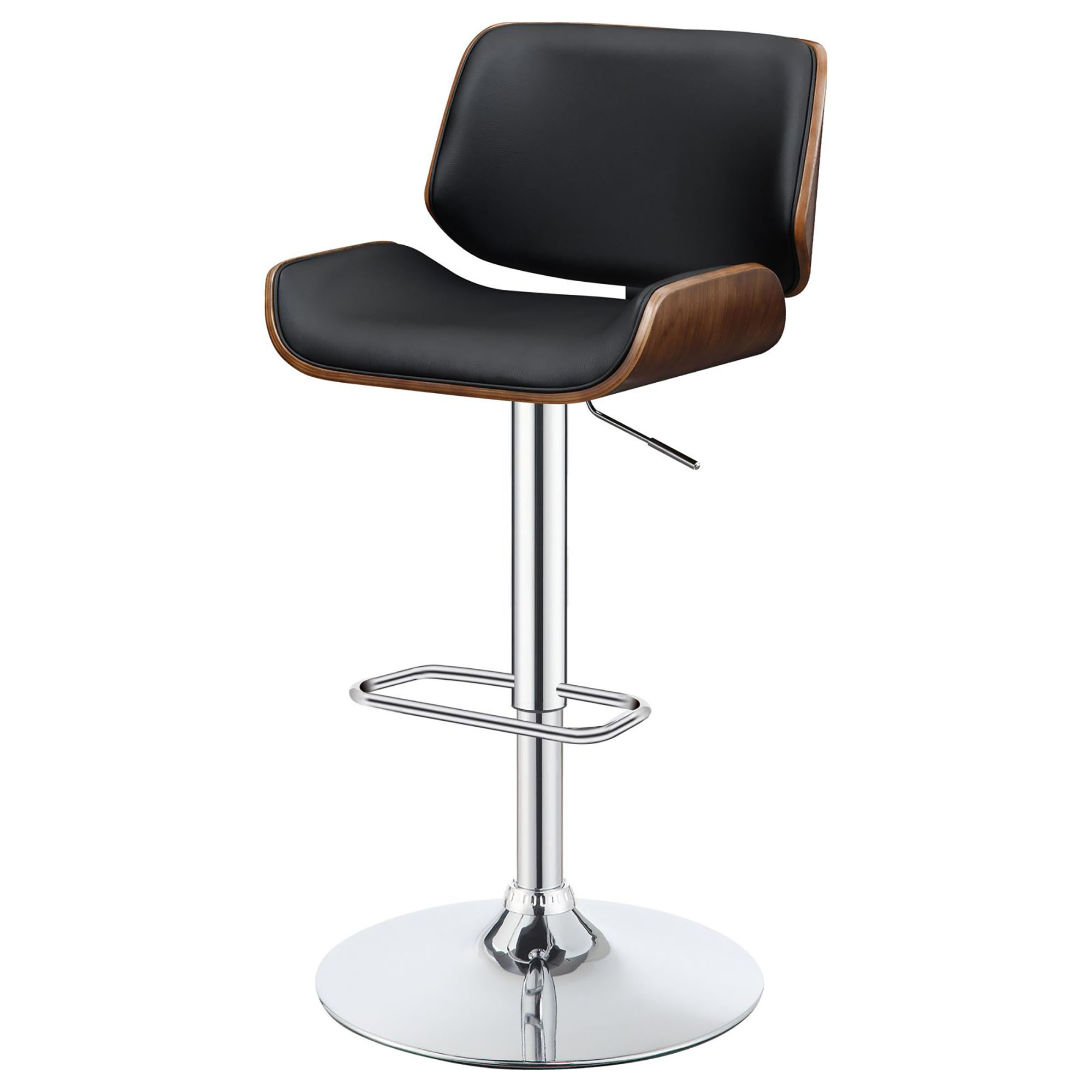 Black and Chrome Adjustable Bar Stool