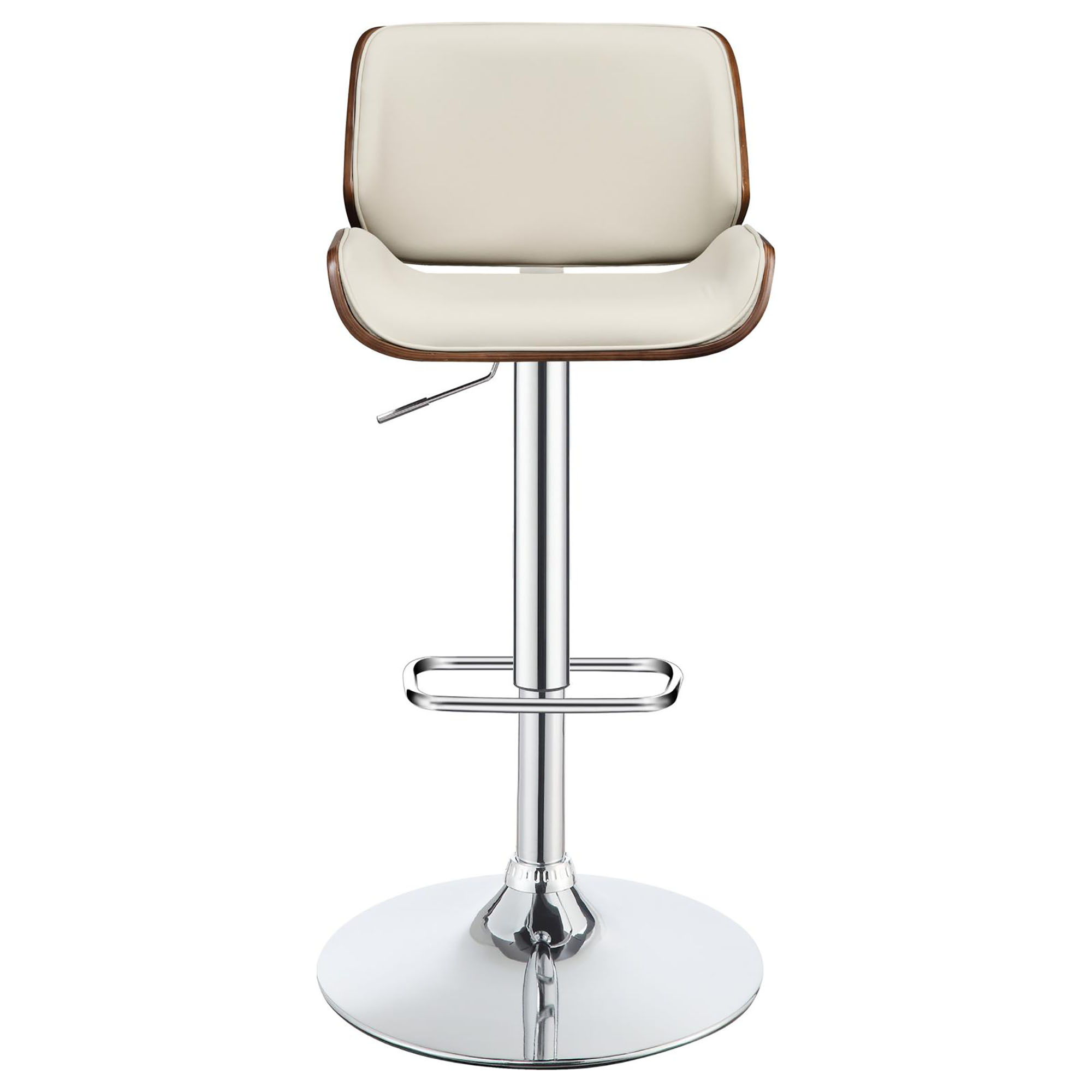 Ecru and Chrome Adjustable Bar Stool