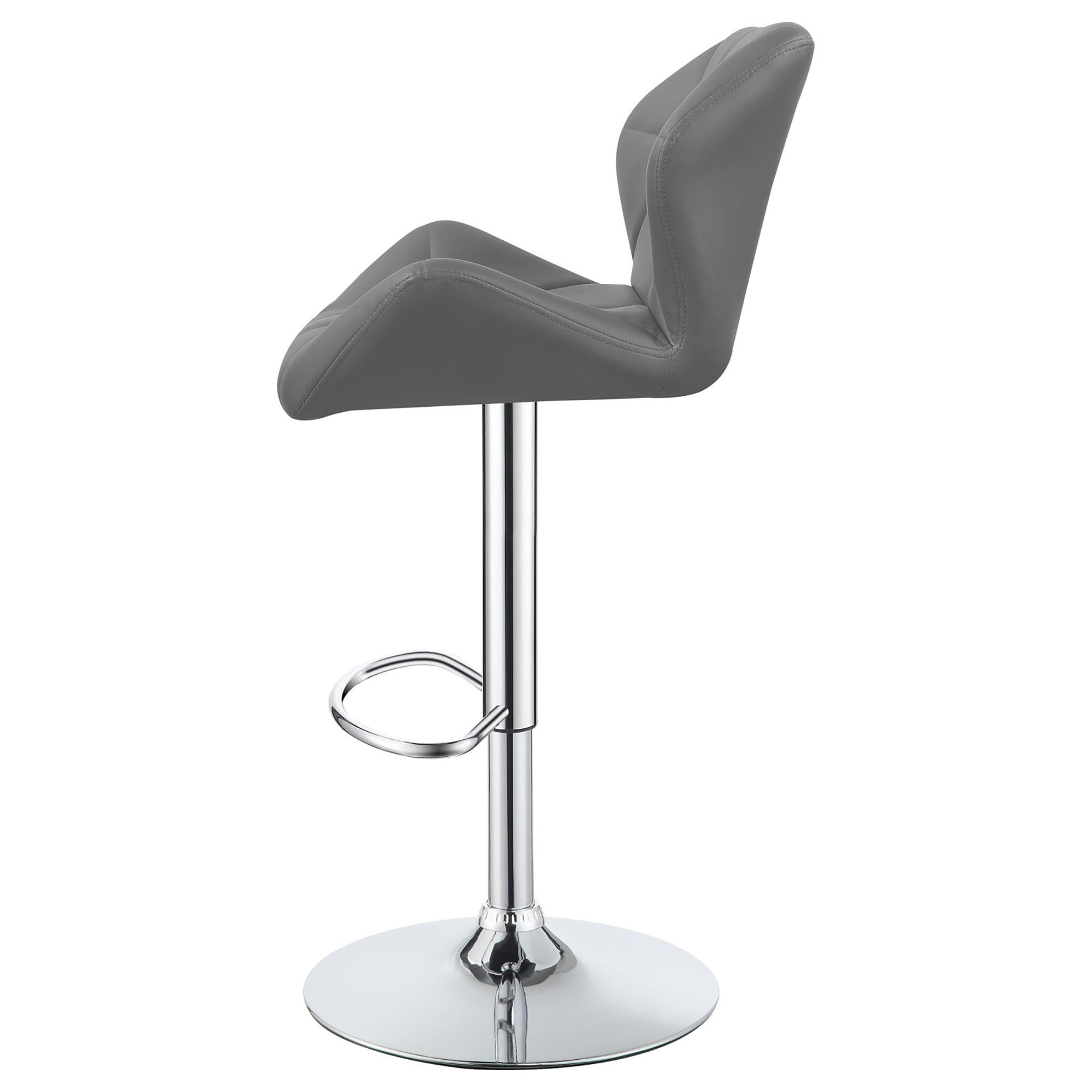 Chrome and Grey Adjustable Bar Stool (Set of 2)