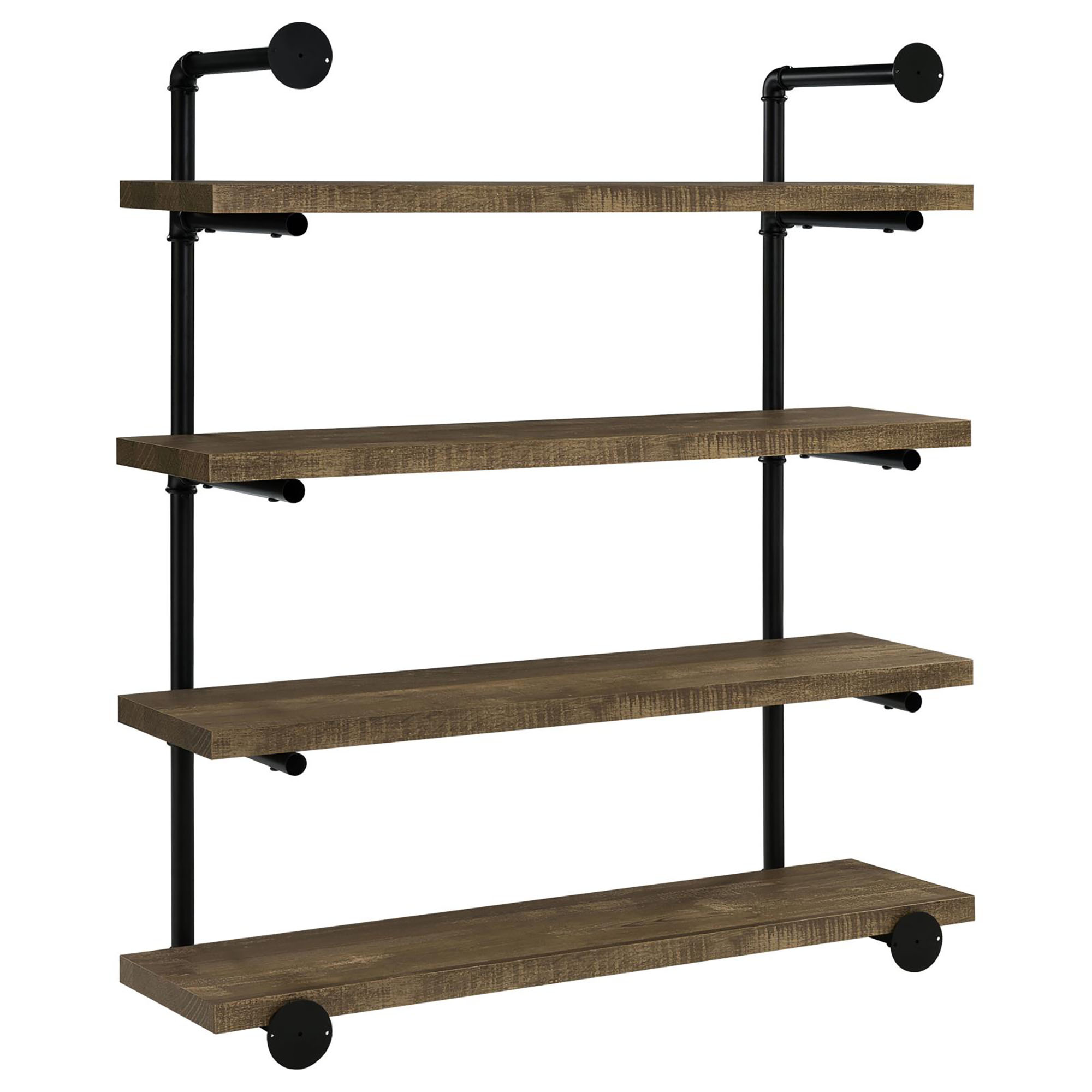 Black and Rustic Oak 40-inch Wall Shelf