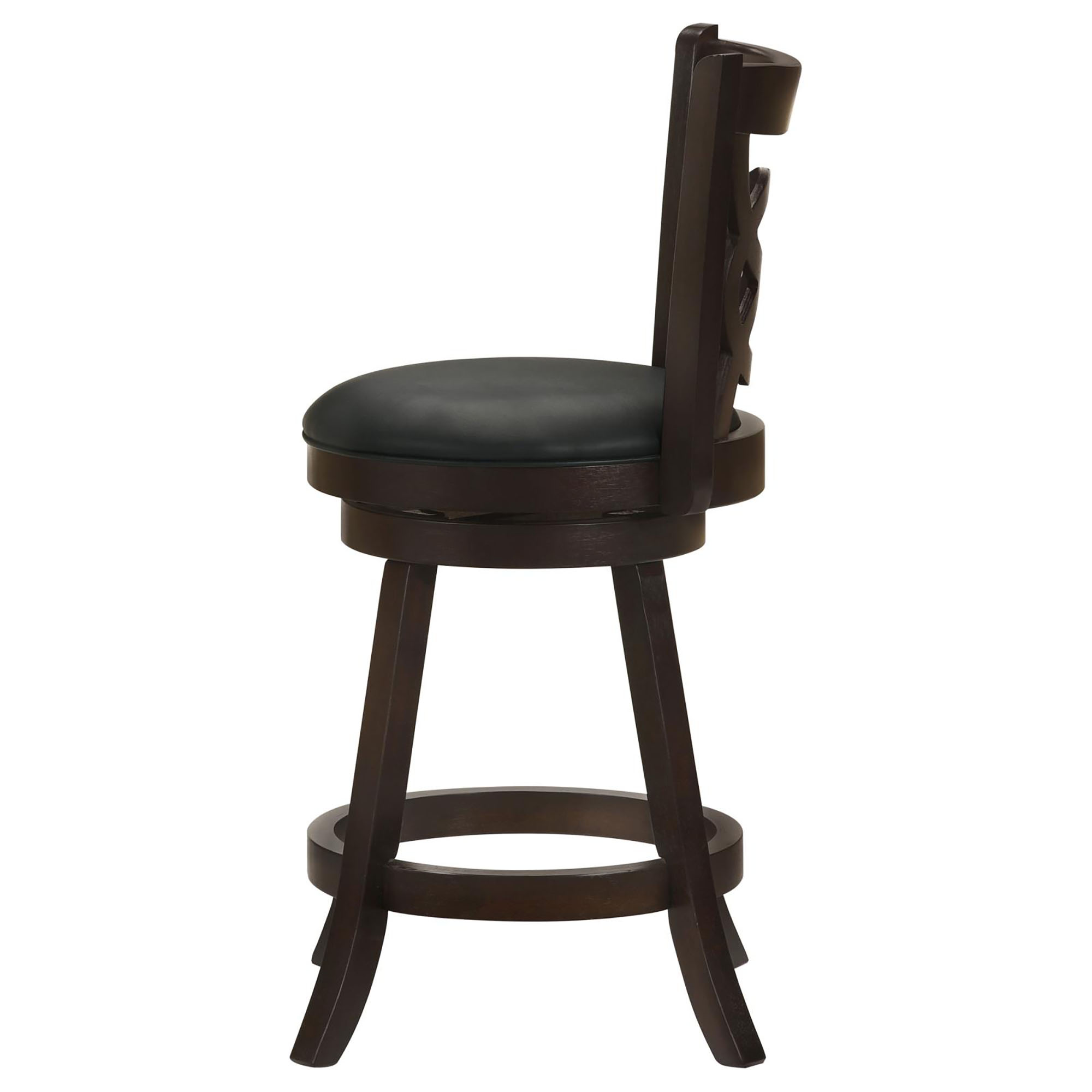 Cappuccino and Black Swivel Counter Height Stool (Set of 2)