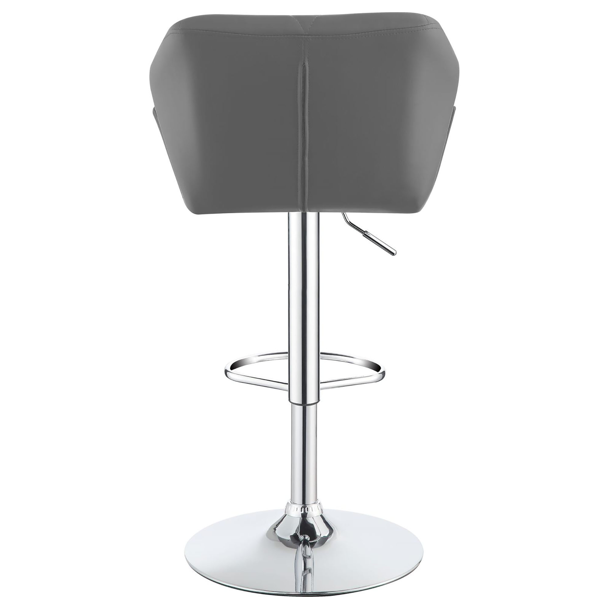 Chrome and Grey Adjustable Bar Stool (Set of 2)