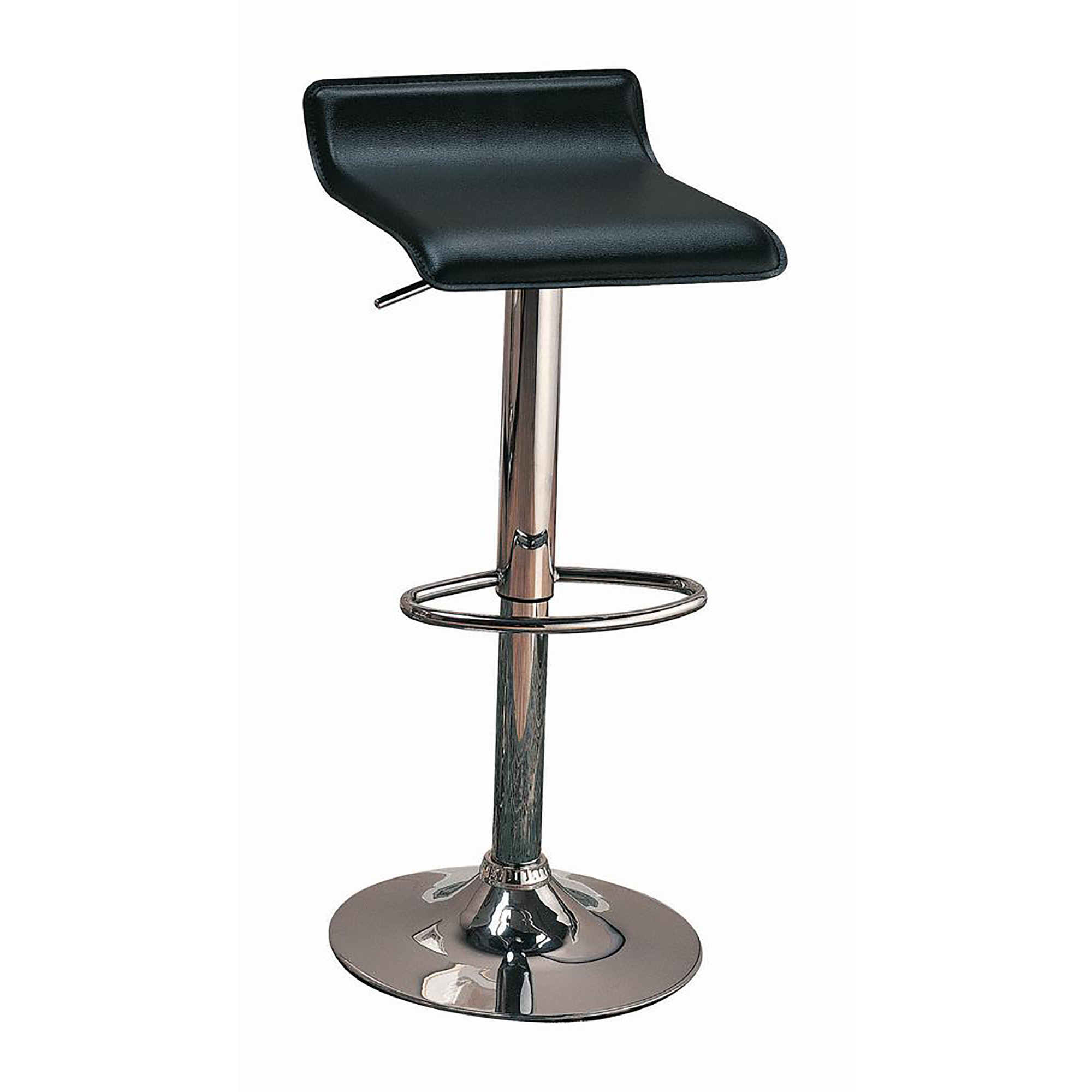 Black and Chrome Backless Bar Stool