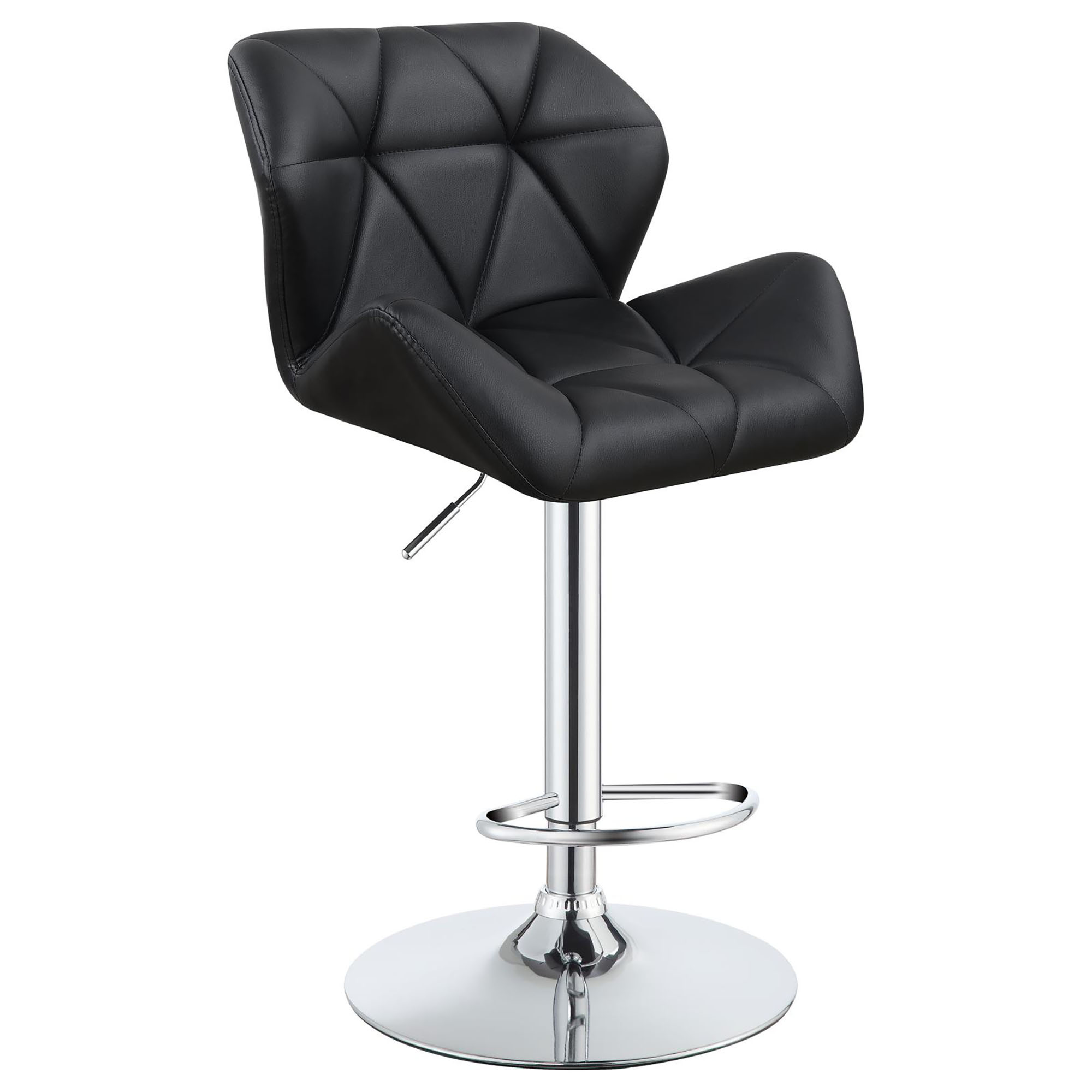 Chrome and Black Adjustable Bar Stool (Set of 2)