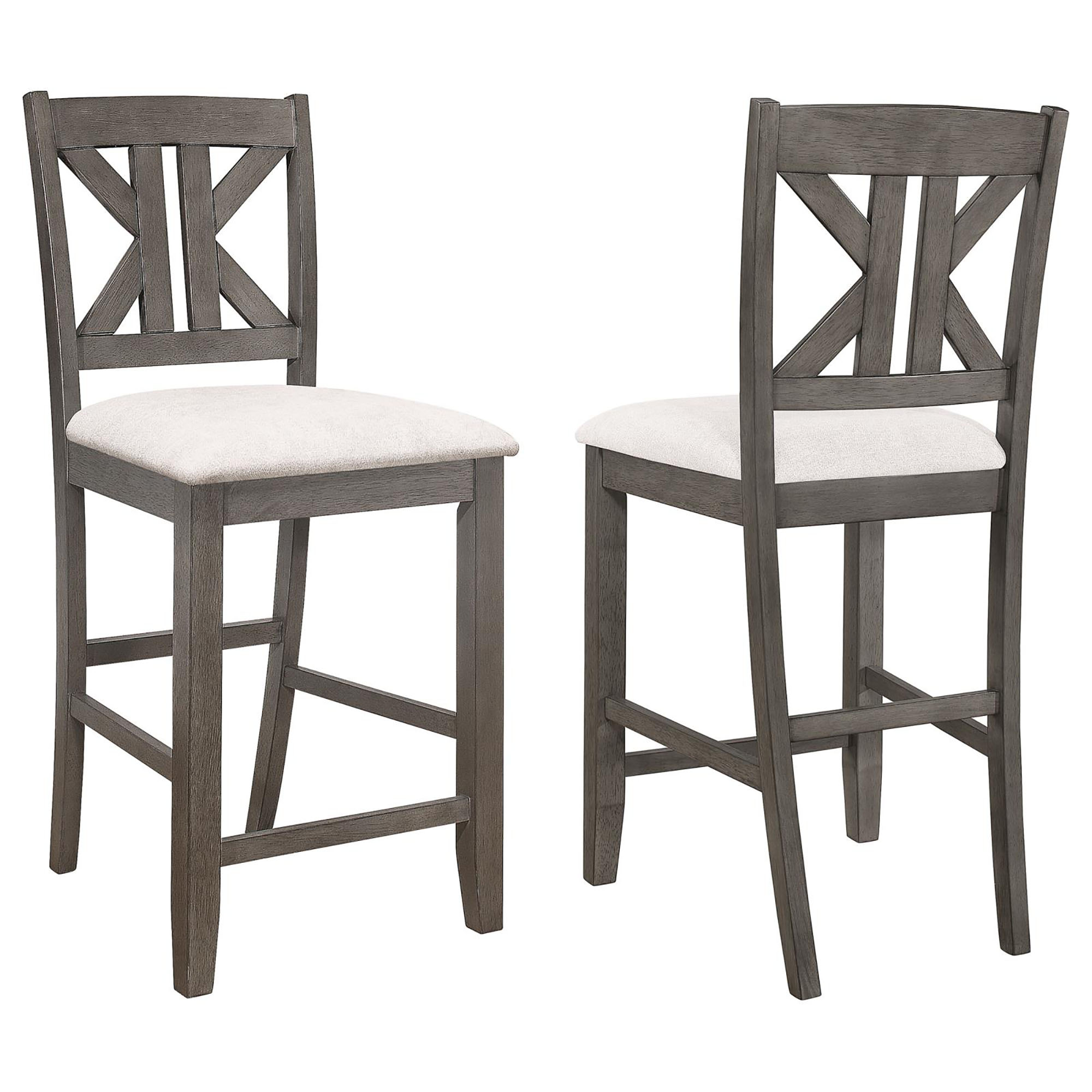 Barn Grey and Light Khaki Counter Height Stool (Set of 2)