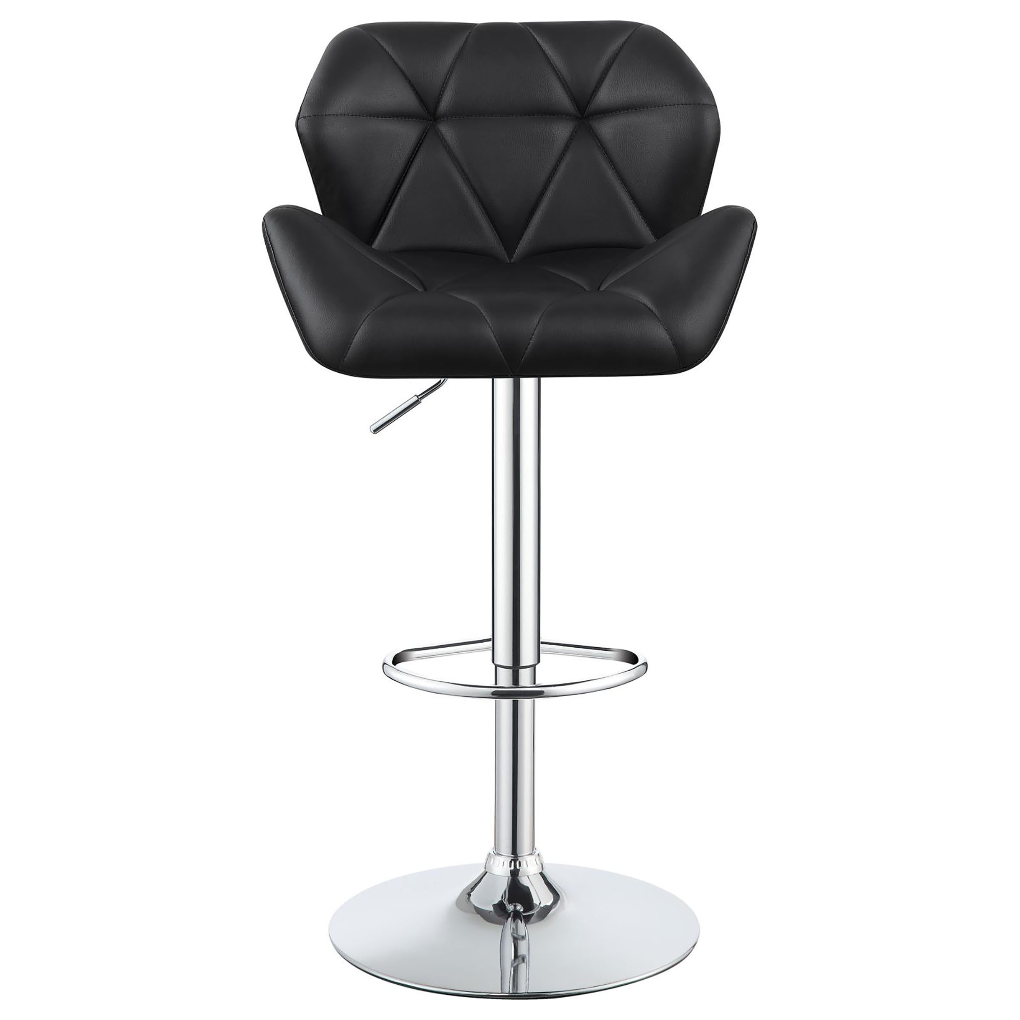 Chrome and Black Adjustable Bar Stool (Set of 2)