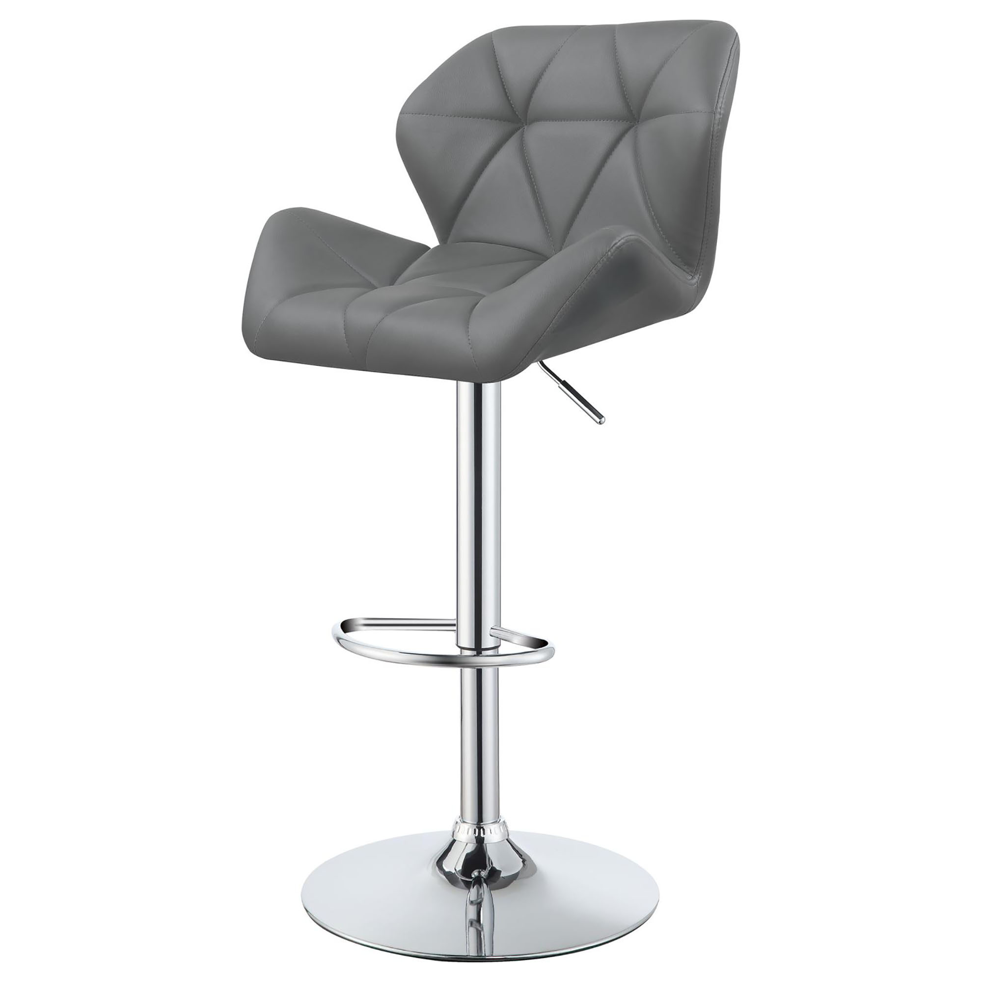 Chrome and Grey Adjustable Bar Stool (Set of 2)