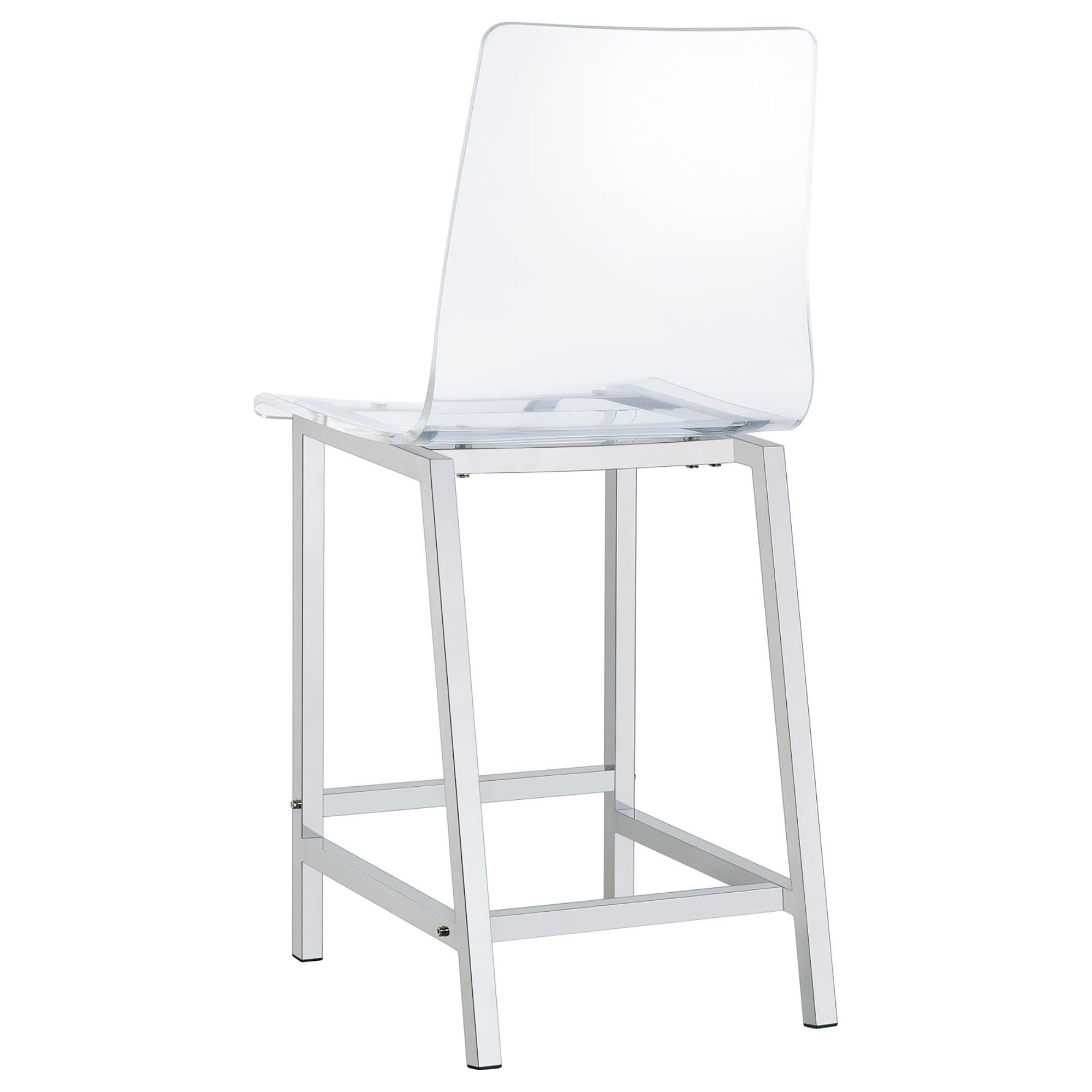 Clear and Chrome Counter Height Stools (Set of 2)