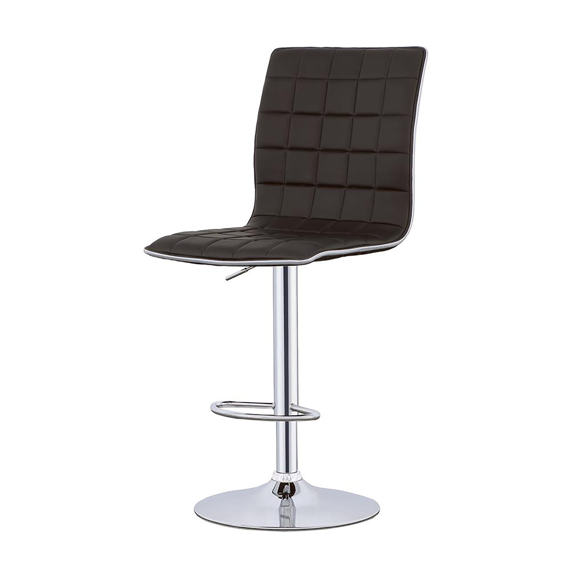 Waffle Black and Chrome Adjustable Bar Stool (Set of 2)