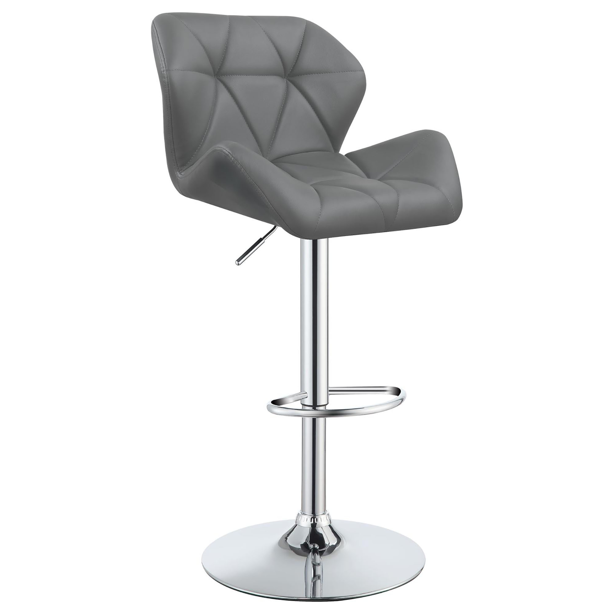 Chrome and Grey Adjustable Bar Stool (Set of 2)