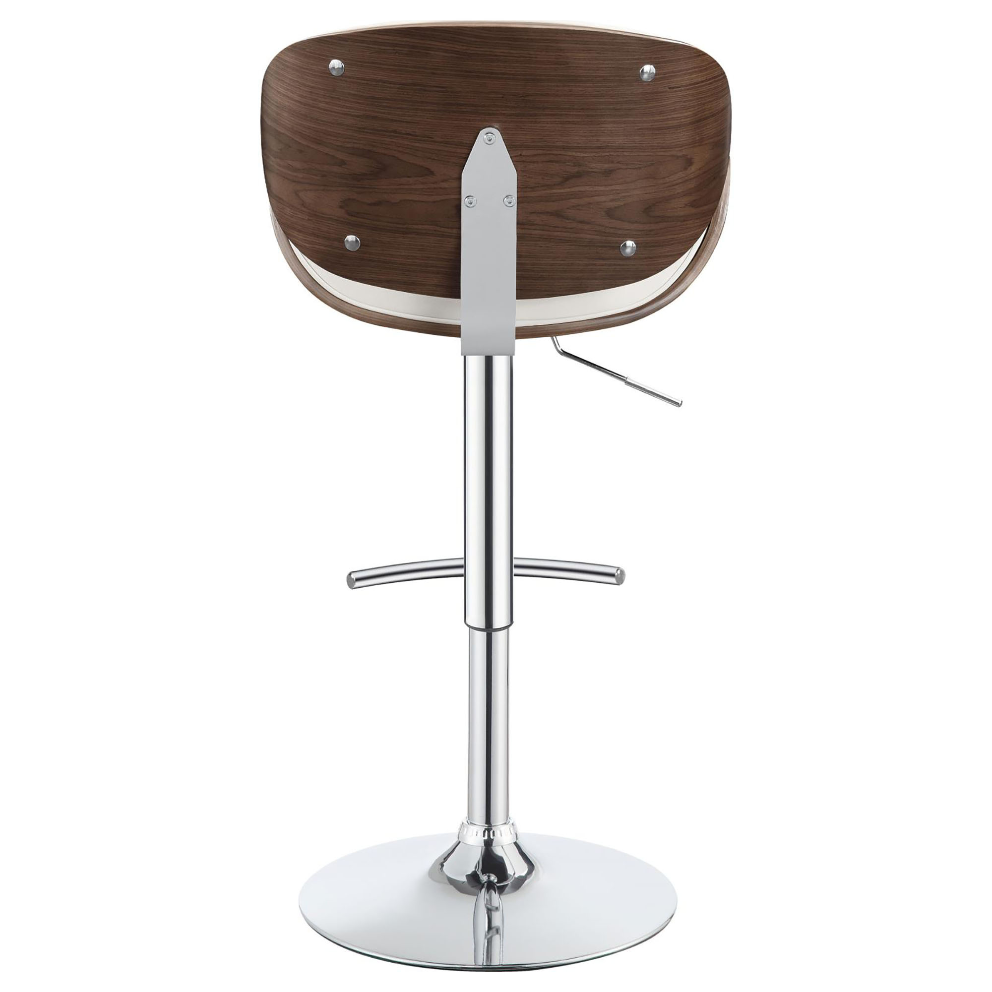 Ecru and Chrome Adjustable Bar Stool