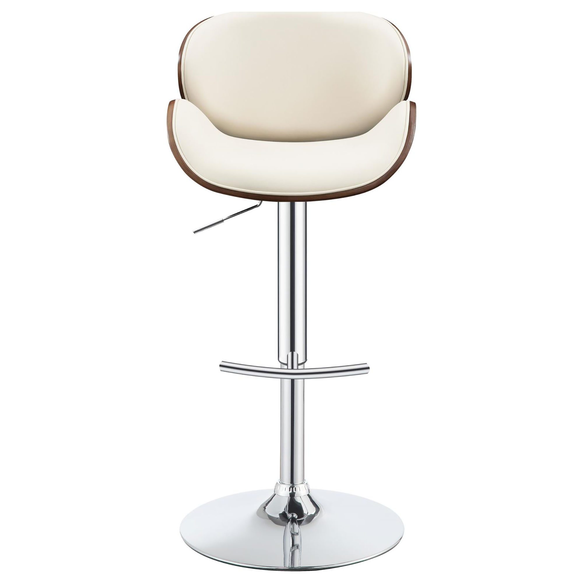 Ecru and Chrome Adjustable Bar Stool