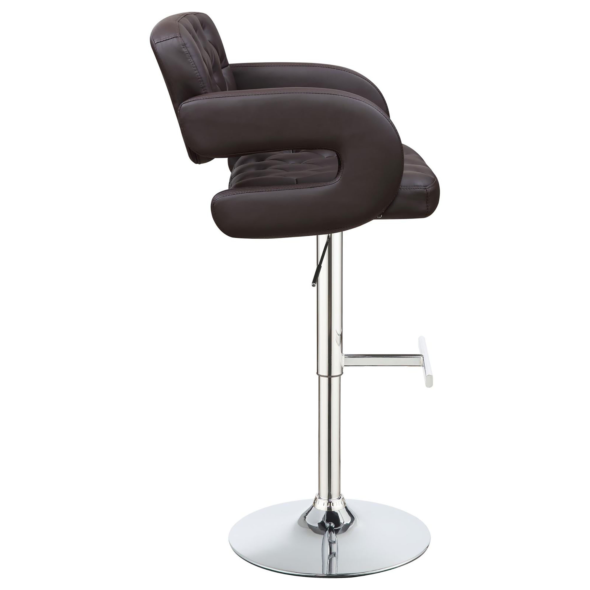 Brown and Chrome Adjustable Bar Stool