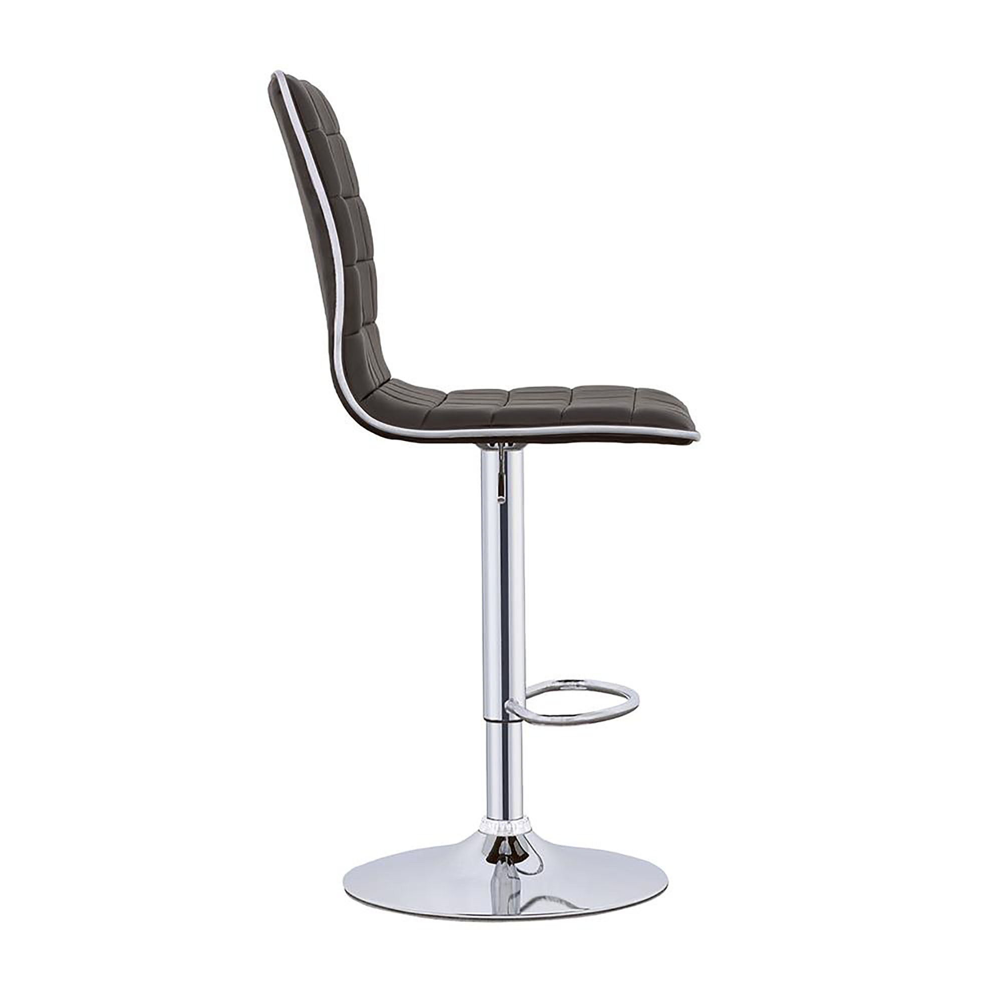 Waffle Black and Chrome Adjustable Bar Stool (Set of 2)