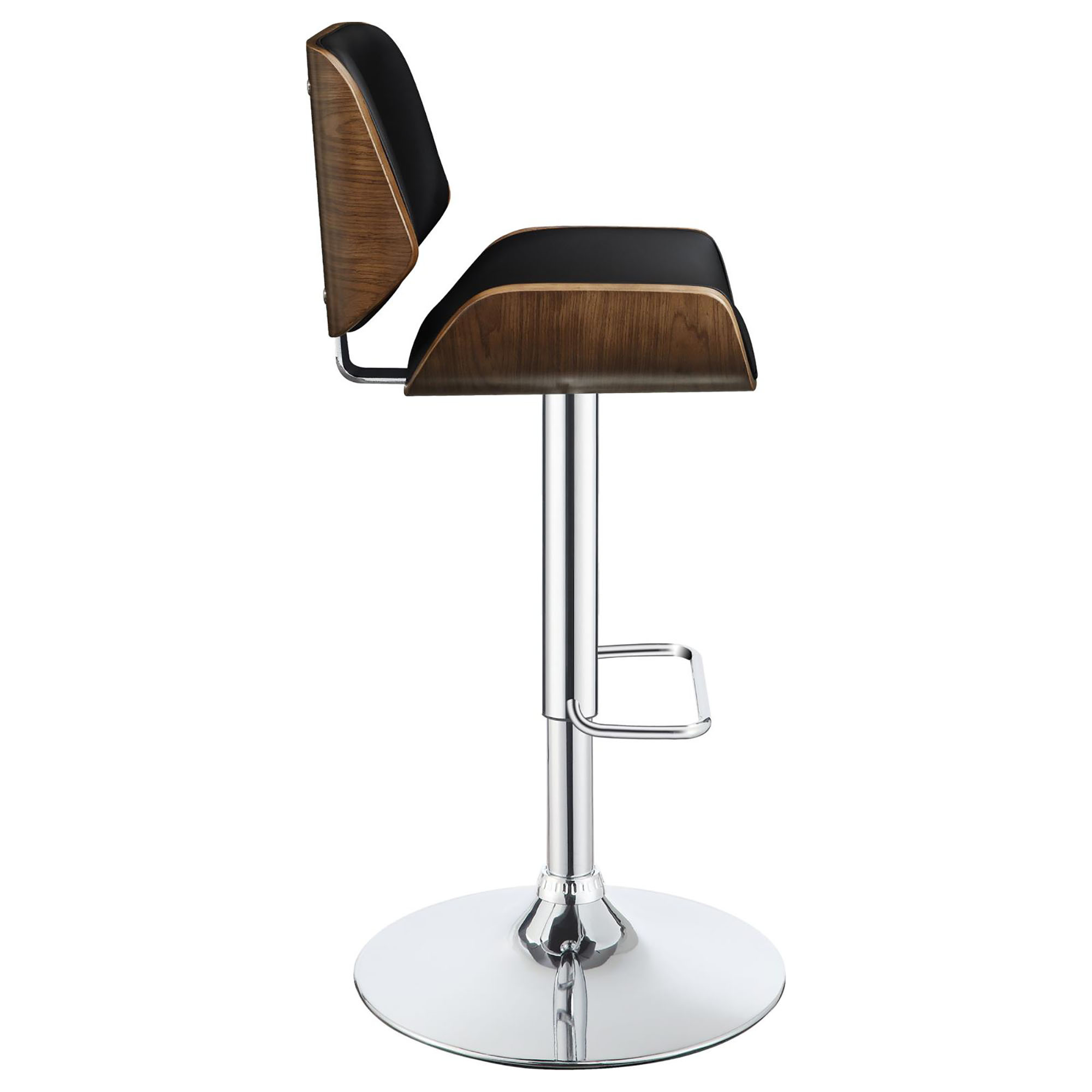 Black and Chrome Adjustable Bar Stool