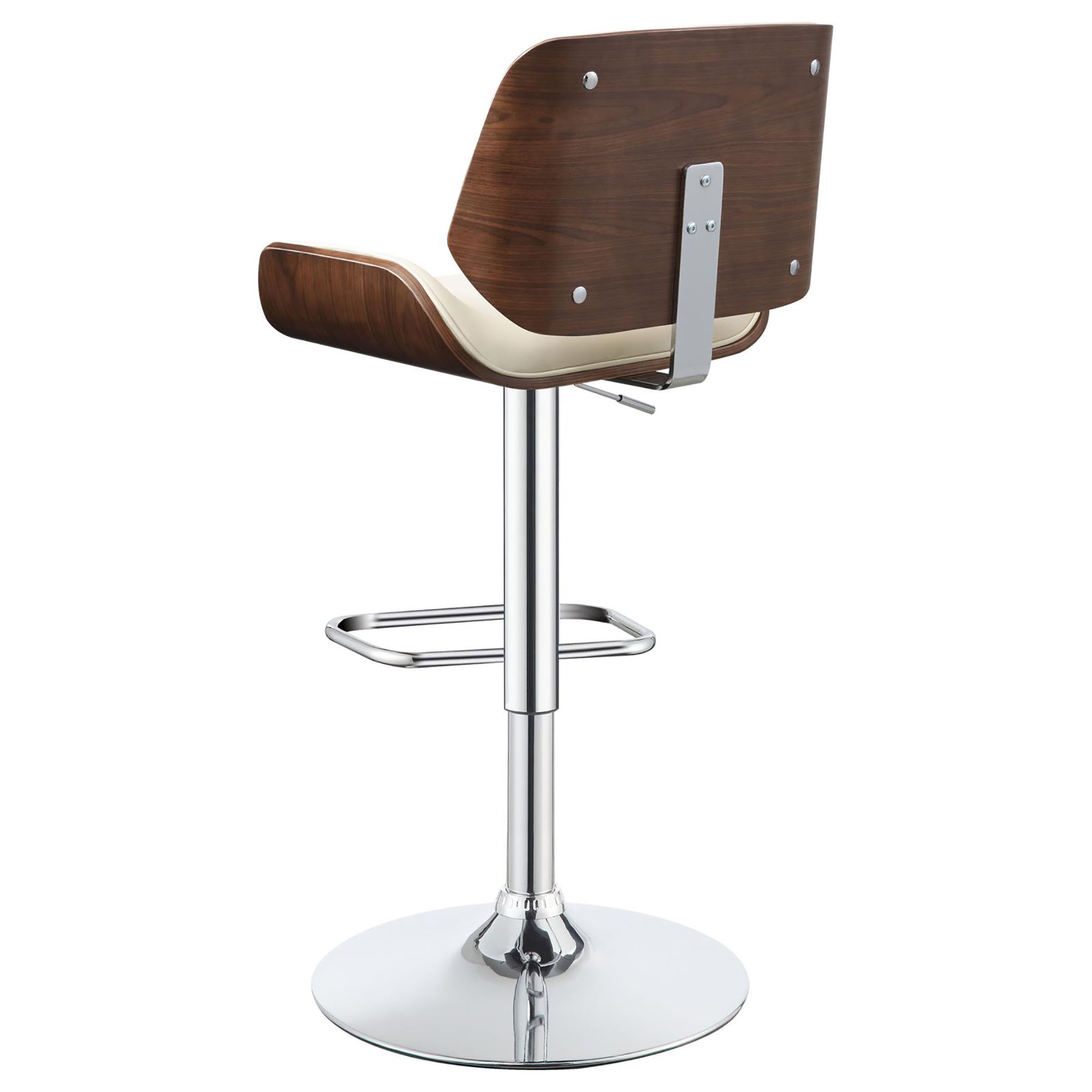 Ecru and Chrome Adjustable Bar Stool