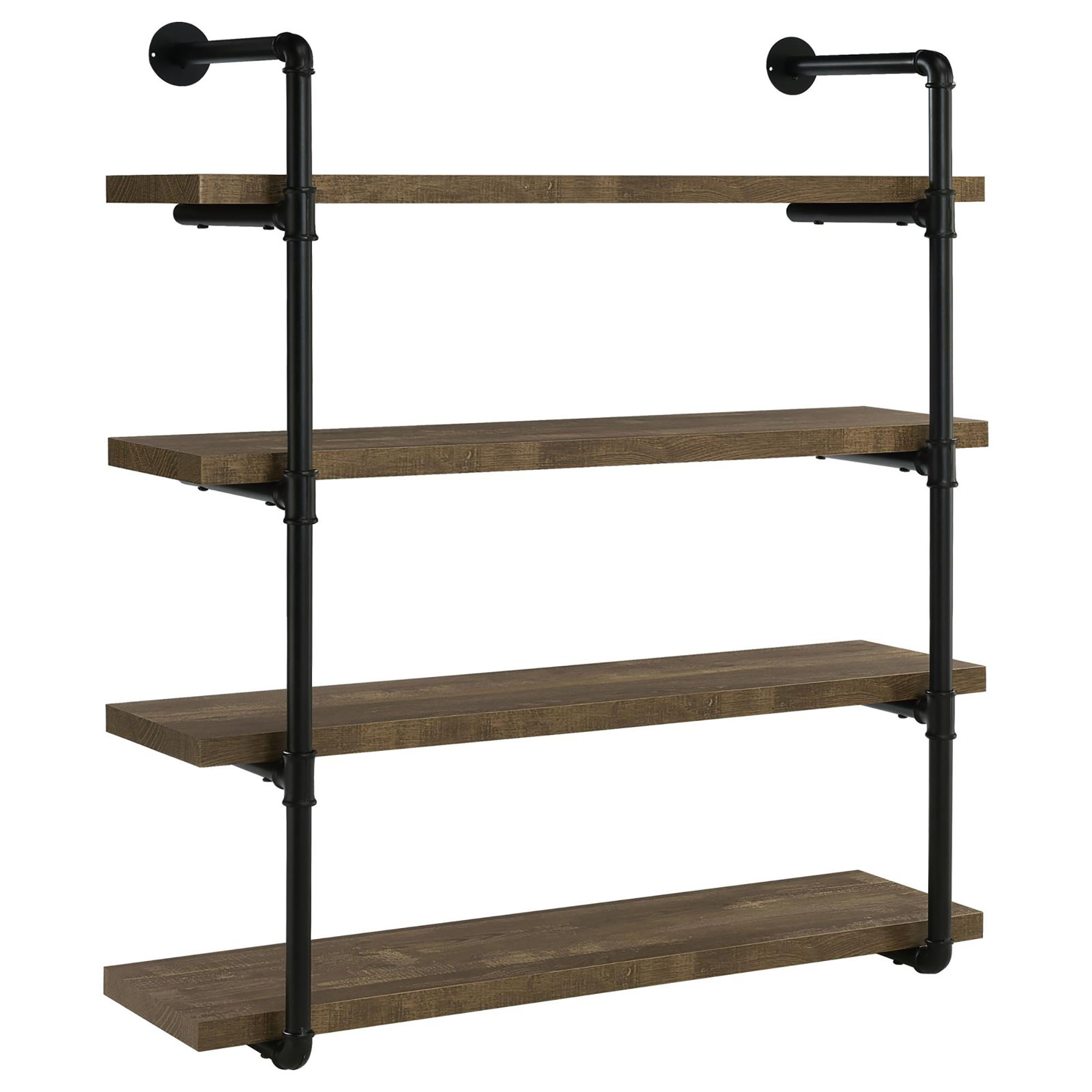 Black and Rustic Oak 40-inch Wall Shelf